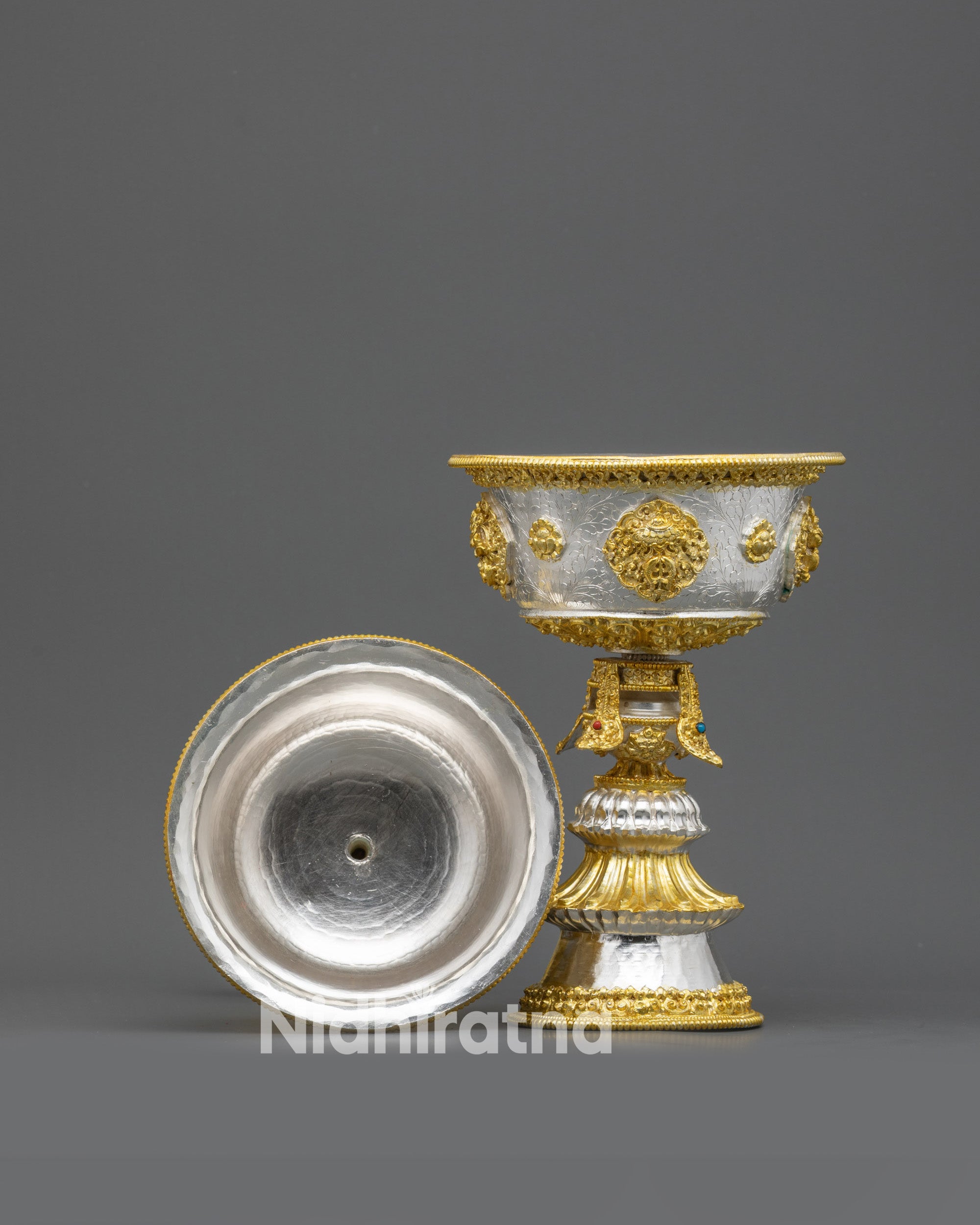 Handmade Himalayan Butter Lamp Set | Ritual Lamps for Altar & Offering