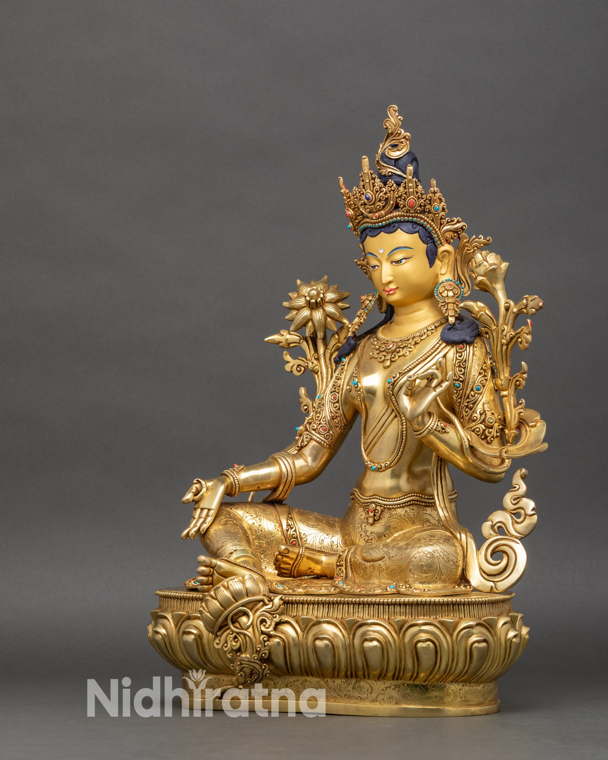 Peaceful Green Tara – Handcrafted Sculpture for Inner Clarity