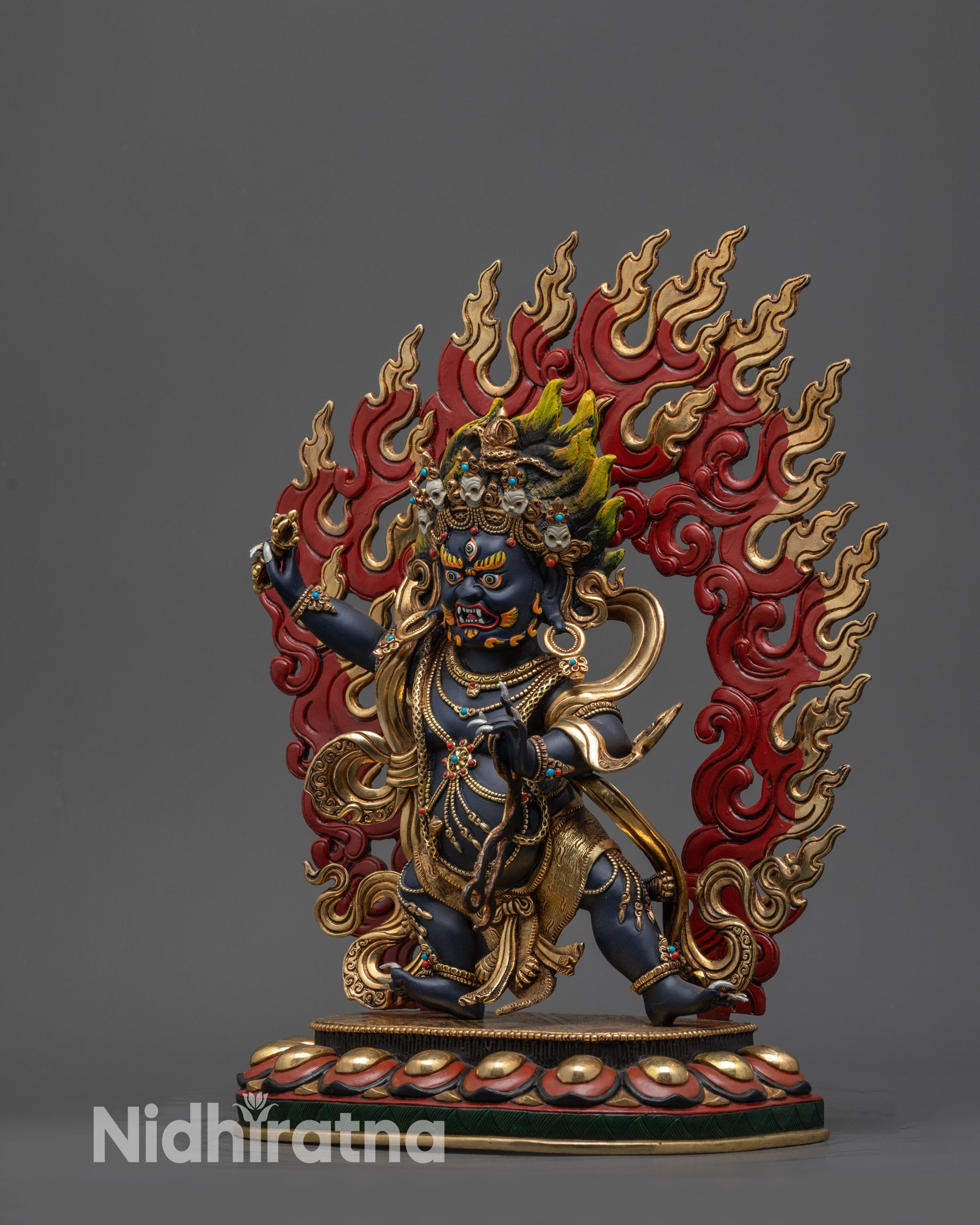 Protector of Dharma Vajrapani Statue | Handmade Guardian Deity Idol