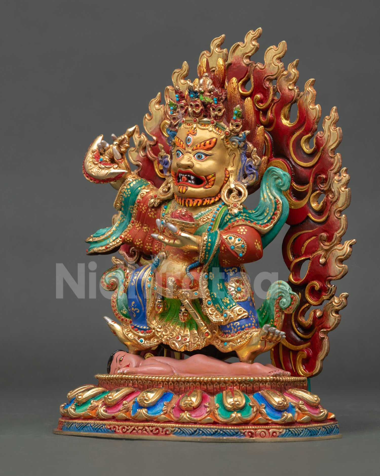 Mahakala Bernagchen Statue β Sacred Wrathful Deity of Protection