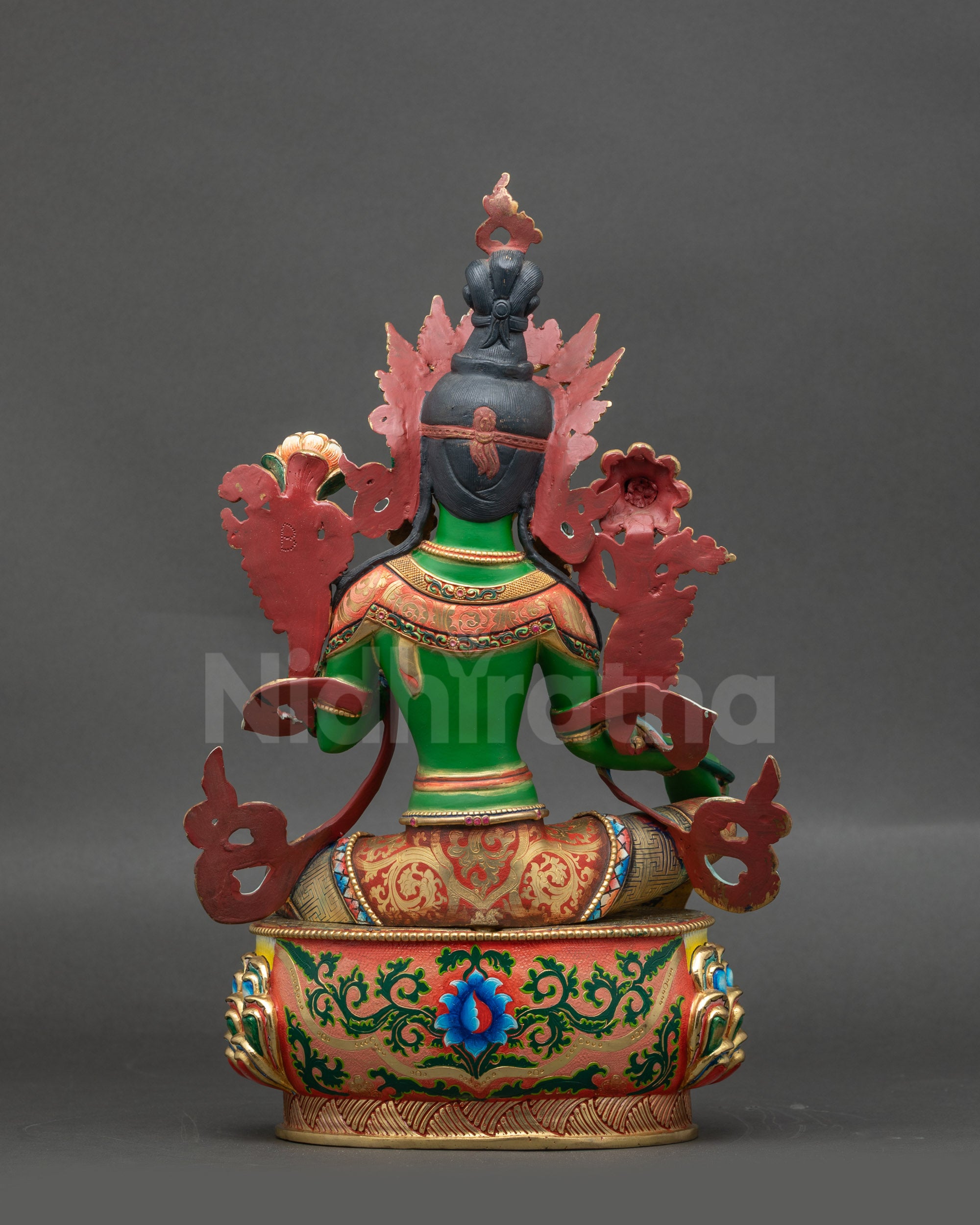Handmade Green Tara Statue from Nepal | Lost Wax Cased Buddhist Idol
