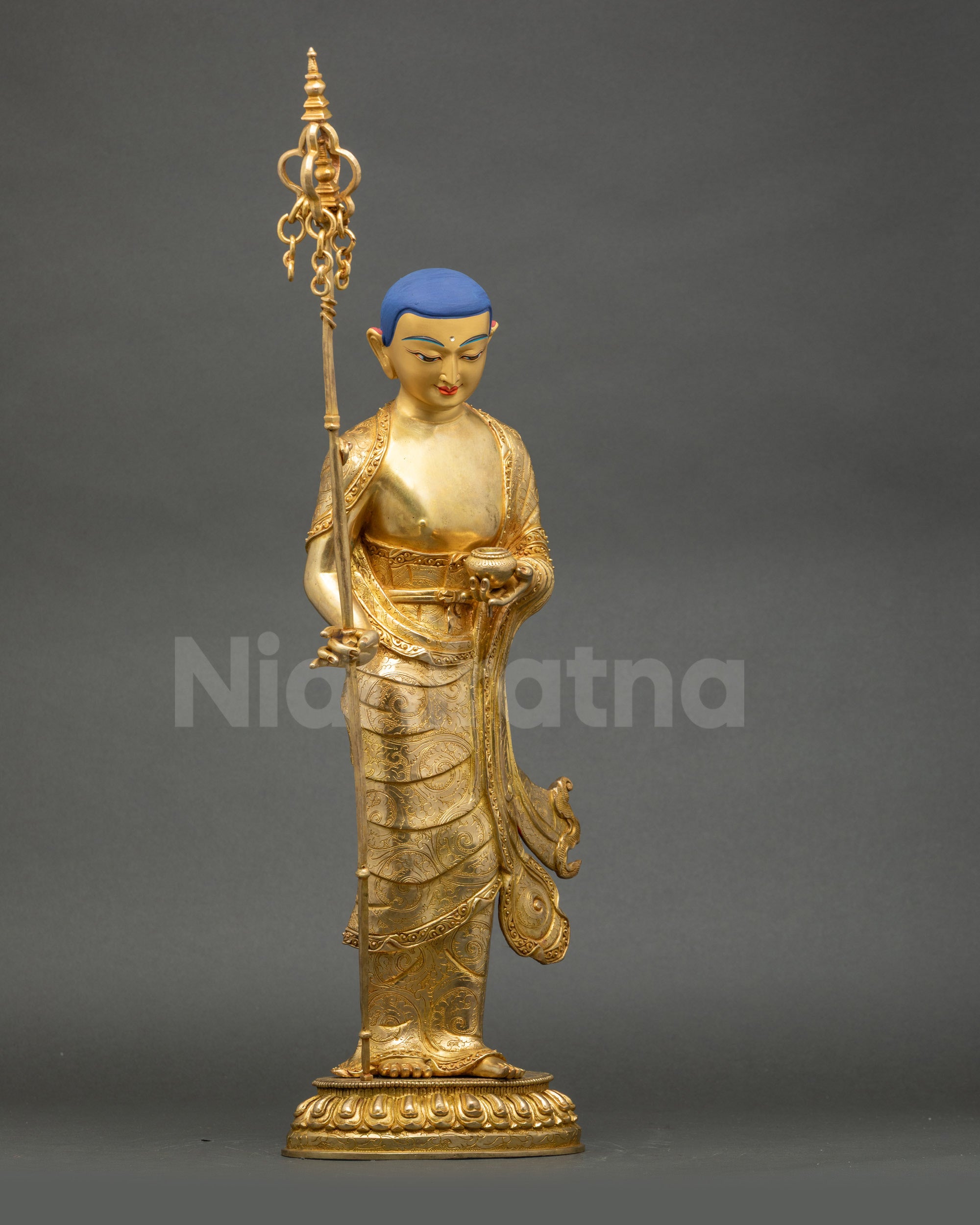 Handmade Shakyamuni Buddha with Disciples Statue | Spiritual Artwork