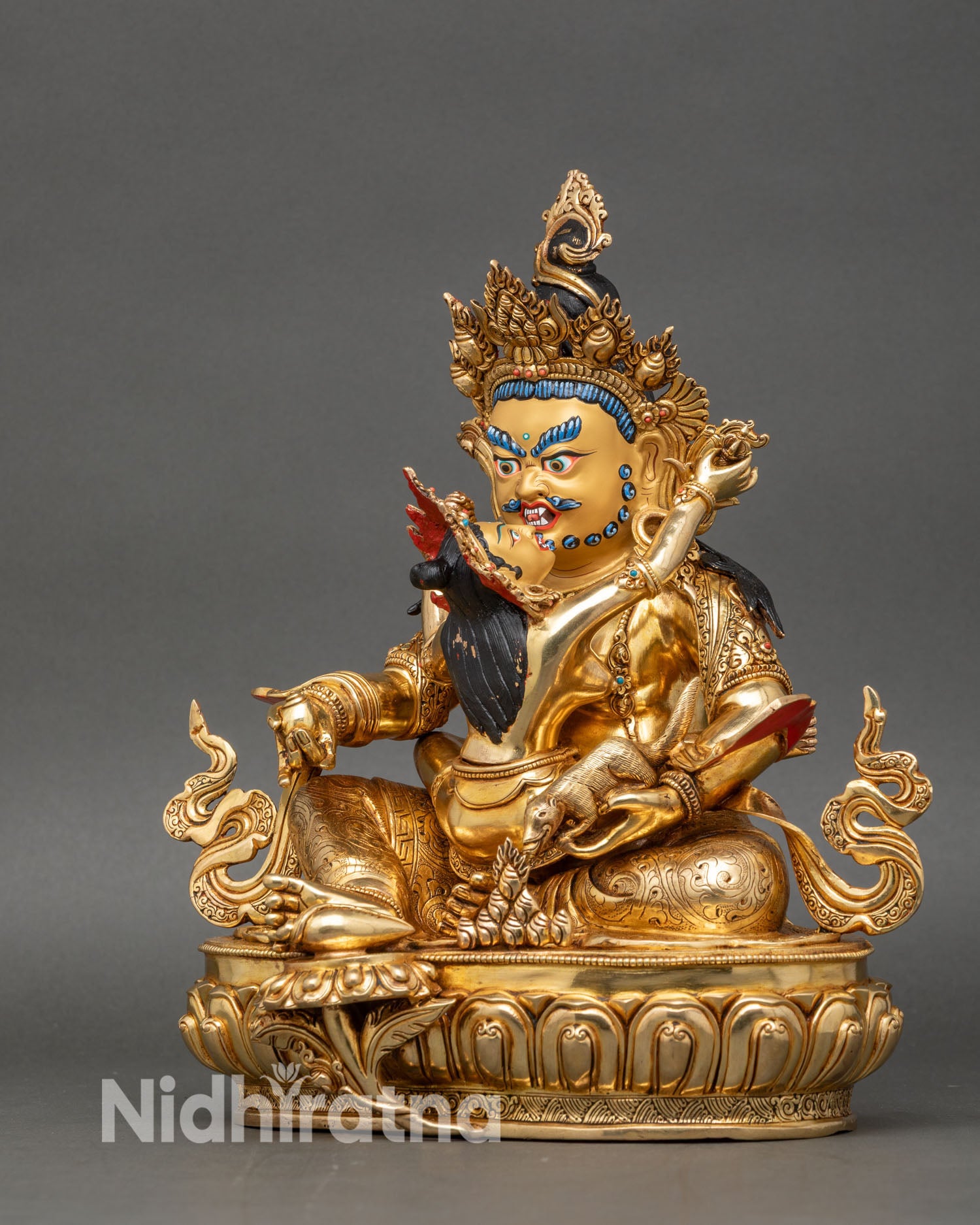 Green Dzambhala Statue | Buddhist Wealth Deity