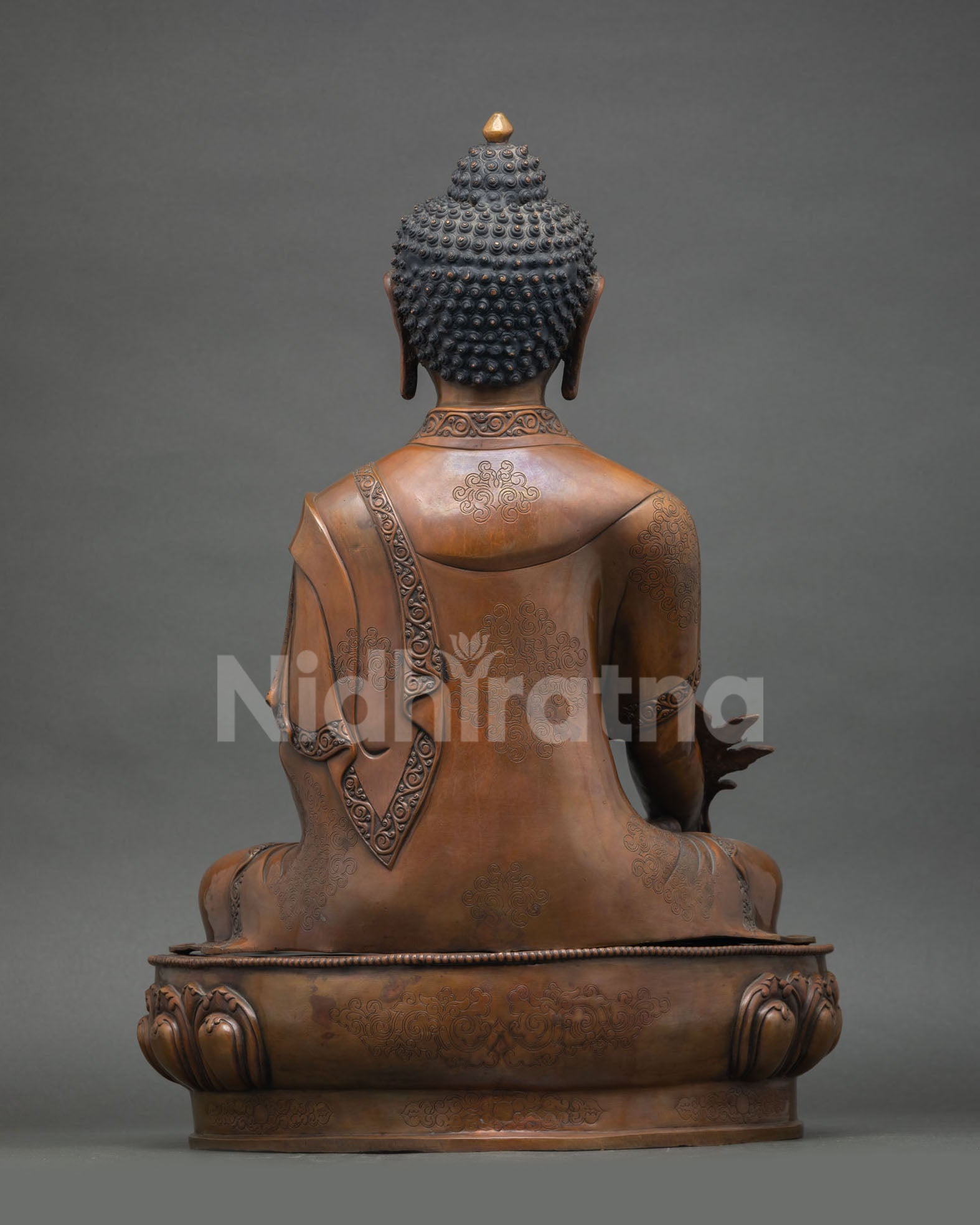 21 Inch Oxidized Copper Medicine Buddha Statue from Nepal