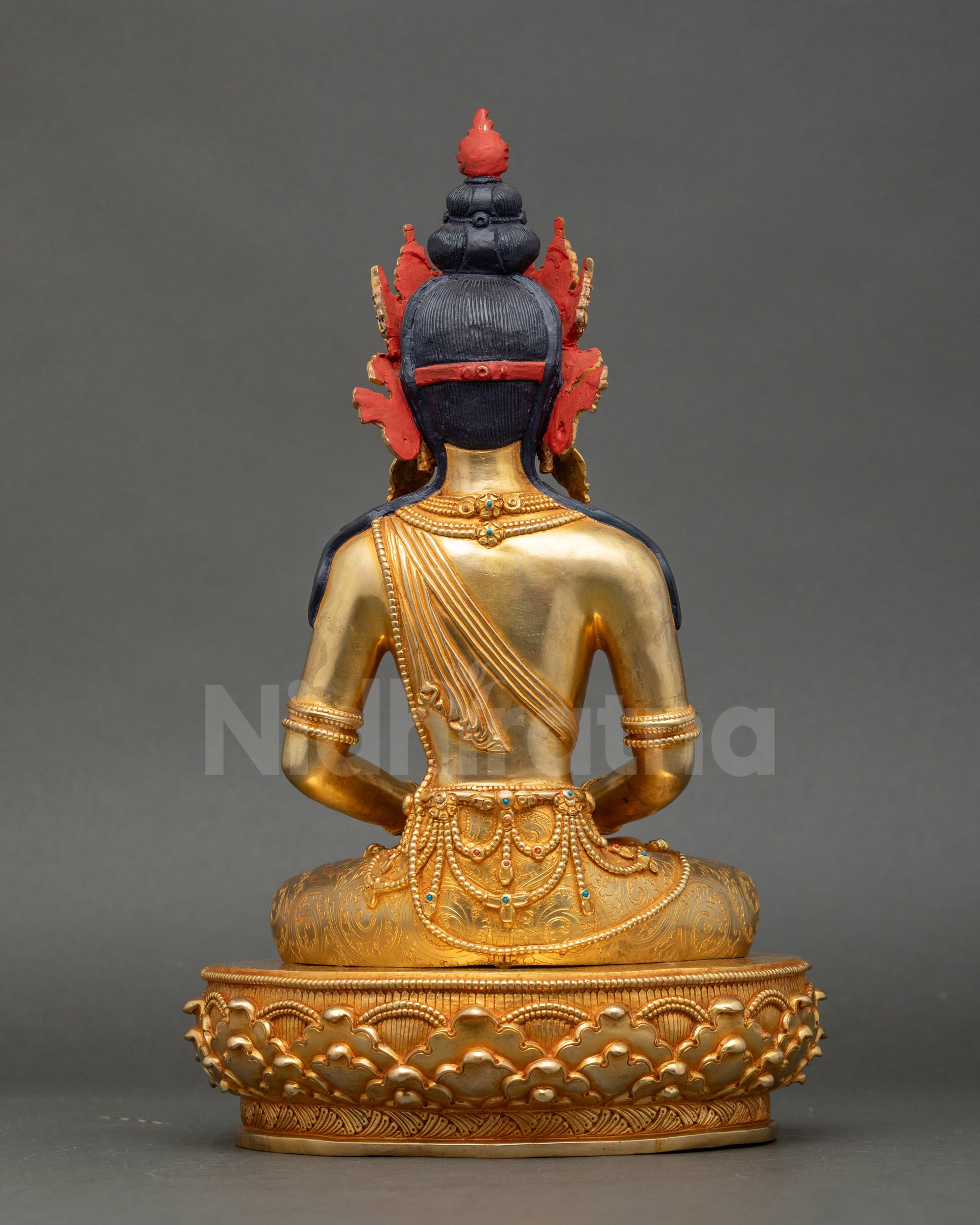 Amitabha Buddha Crowned Form Statue | Himalayan Devotional Art