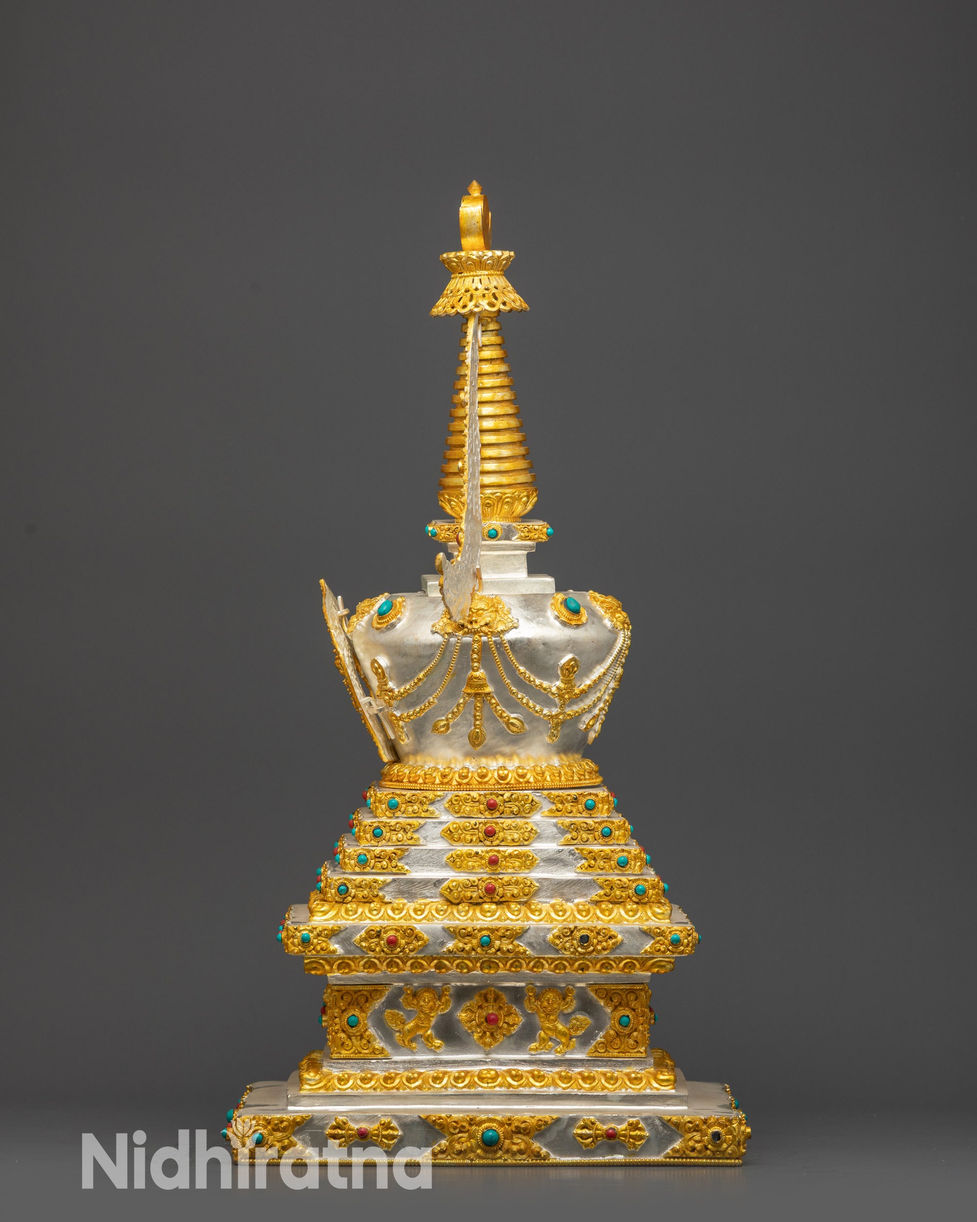 24K Gold-Plated Stupa | Sacred Buddhist Chorten Handmade in Nepal