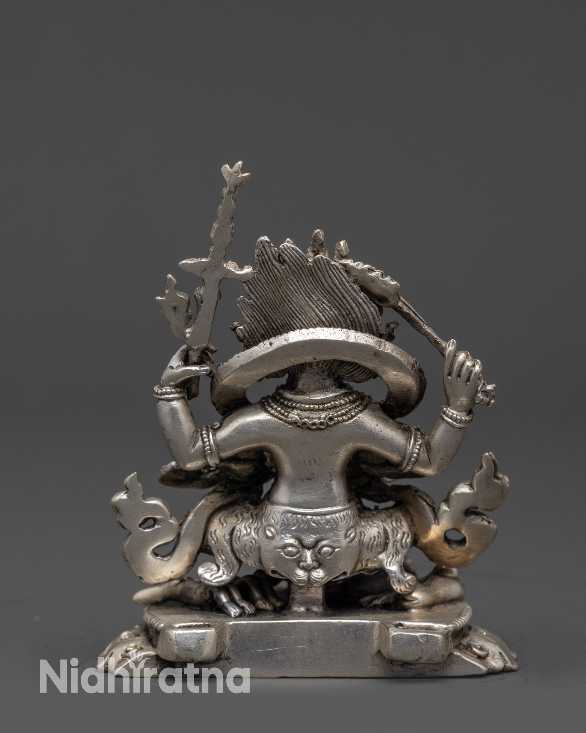 Four-Armed Mahakala Mantra Statue | Handcrafted Tibetan Protector