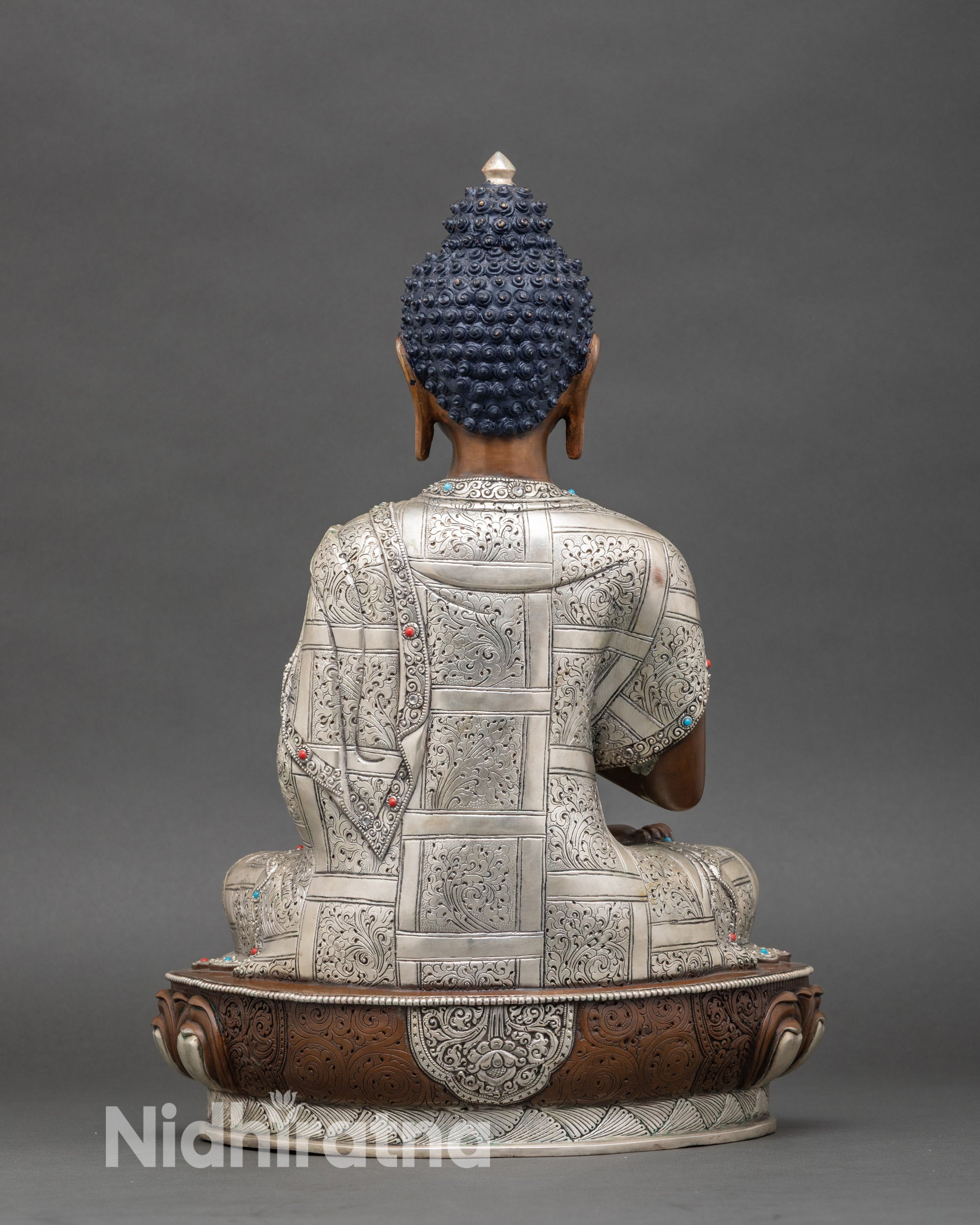 Oxidized Vairocana Buddha Copper Statue | Cosmic Buddha Figurine