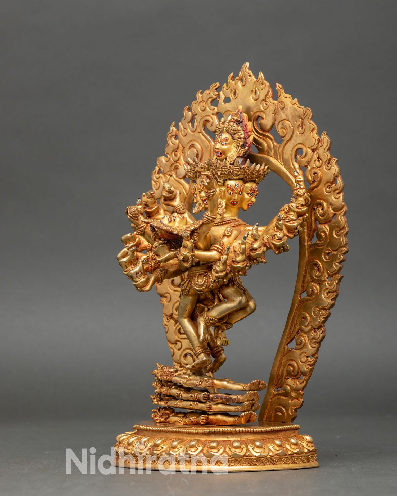 Hevajra Statue | Traditional 24K Gold Gilded Buddhist Art