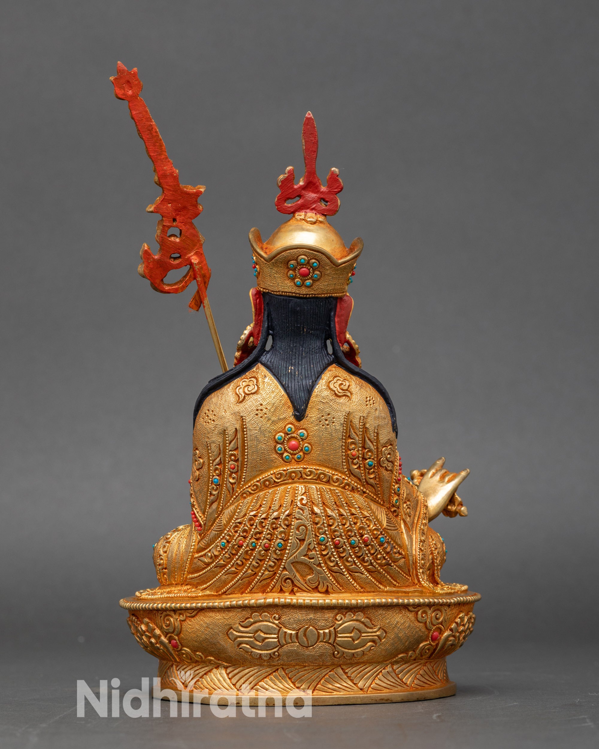 Guru Rinpoche Statue | Nepalese Artisan Copper and Gold Sculpture