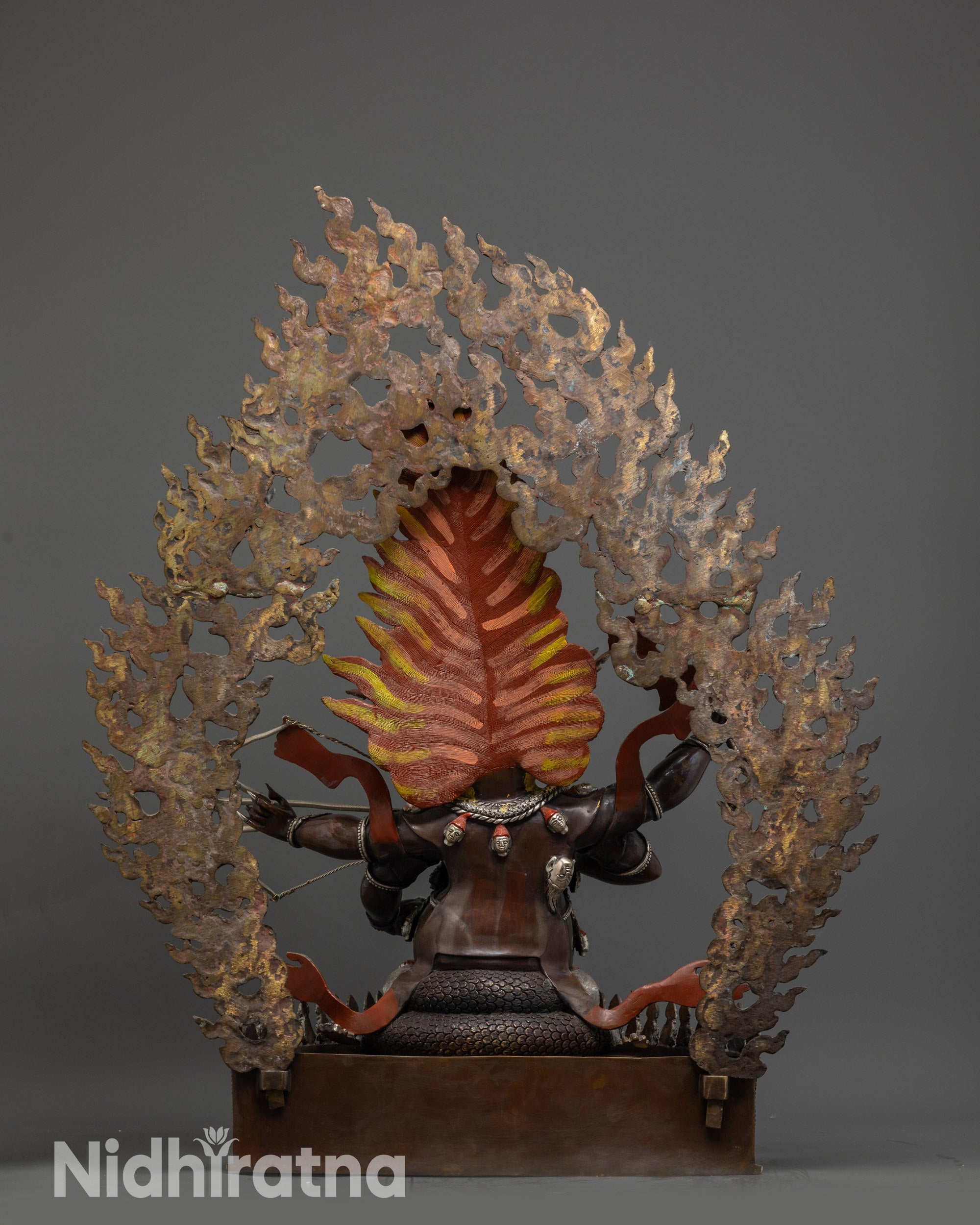 Silver Plated Rahula Statue | Handmade Tibetan Protector Deity