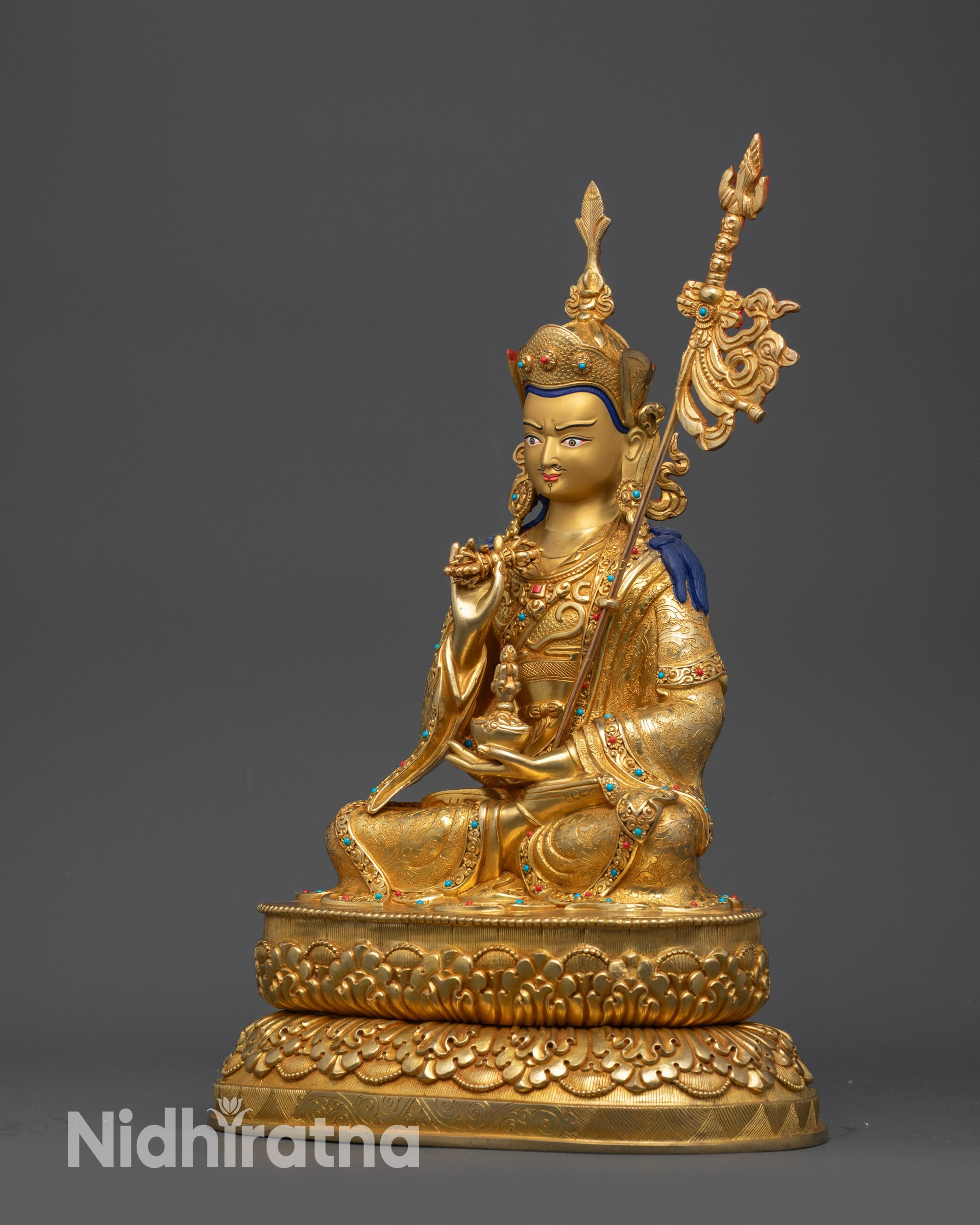 24K Gold-Gilded Tsokye Dorje Set | Traditional Lost-Wax Casted Statues