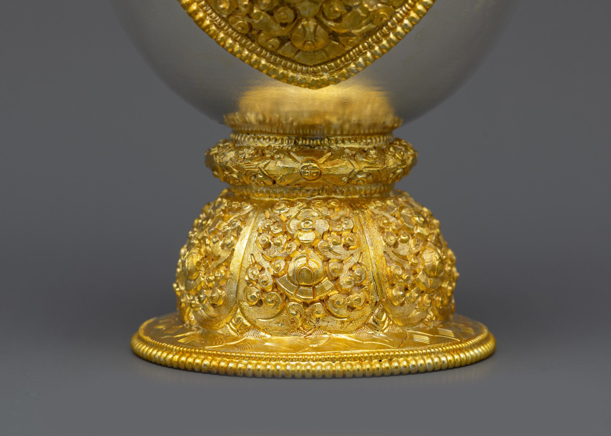 Exquisite Himalayan Bhumba Set | Gold & Silver Plated Ritual Vessels