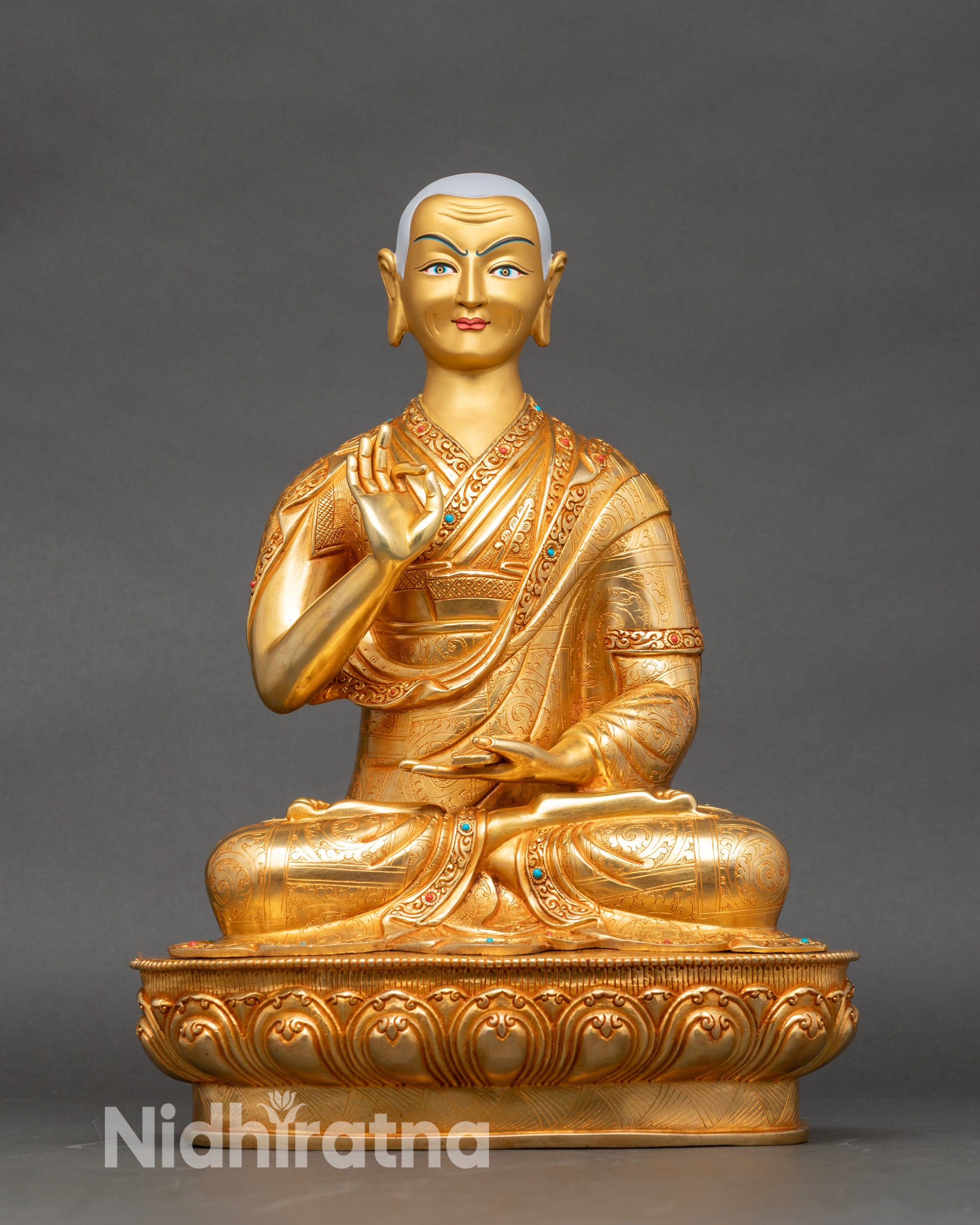 Tsongkhapa Statue Set | Handcrafted Tibetan Buddhist Figurines