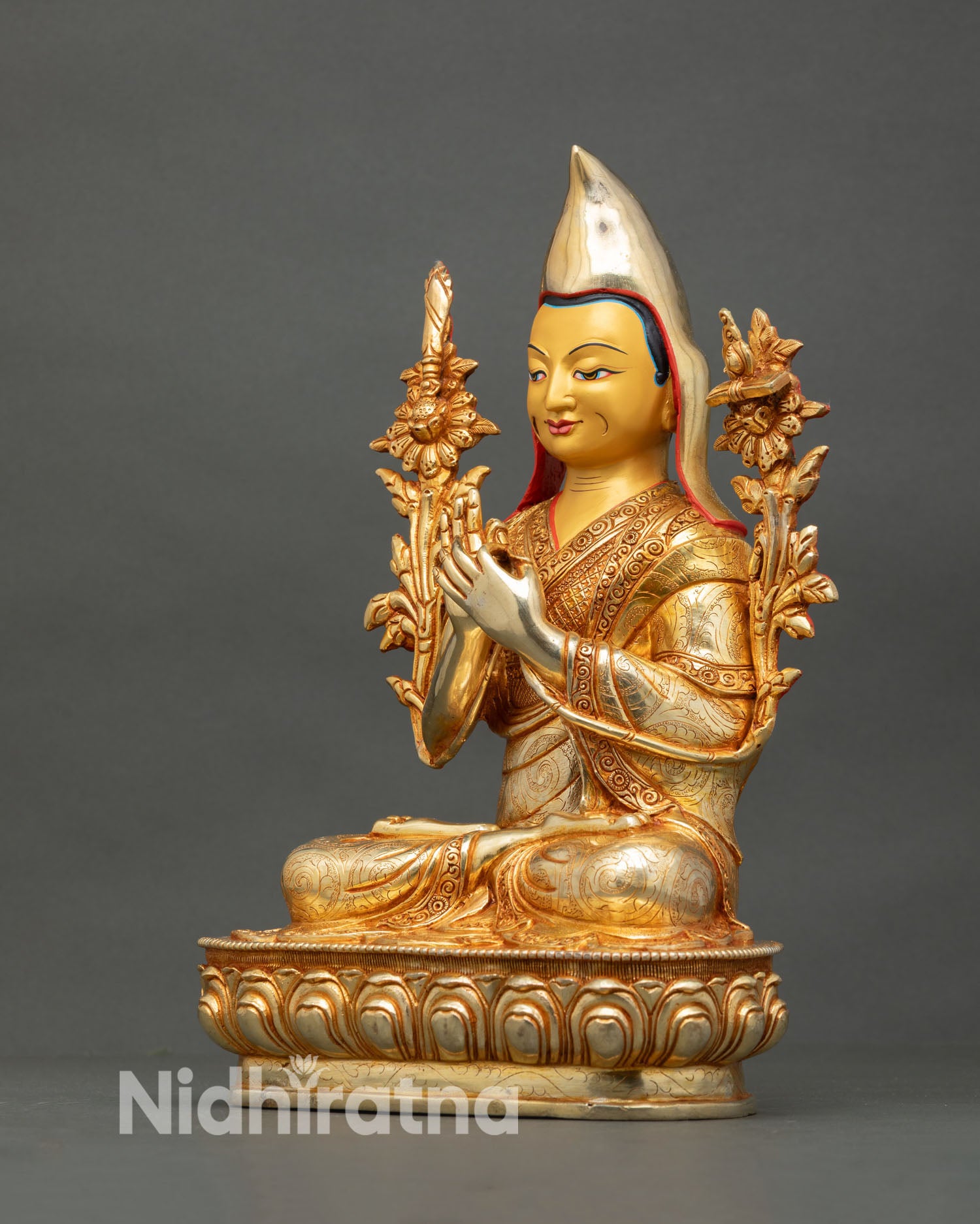 Je Tsongkhapa with Two Disciples Sculpture | Handmade in Nepal