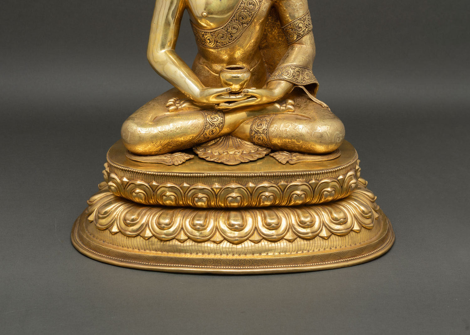 Three Buddha Set | Gold Fire-Gilded Copper Figures from Nepal