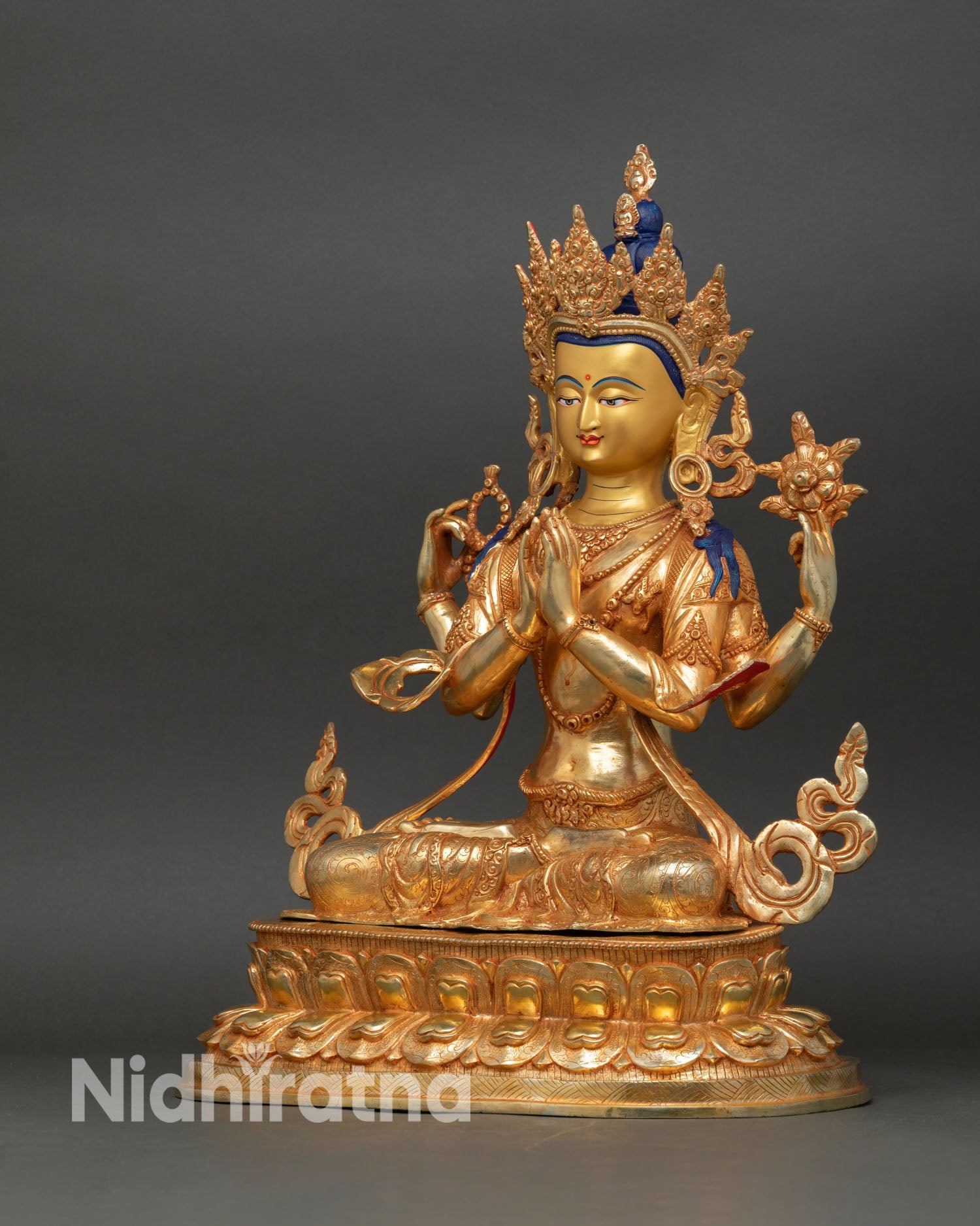 Chenrezig Statue for Shrine – Tibetan Compassion Deity Art