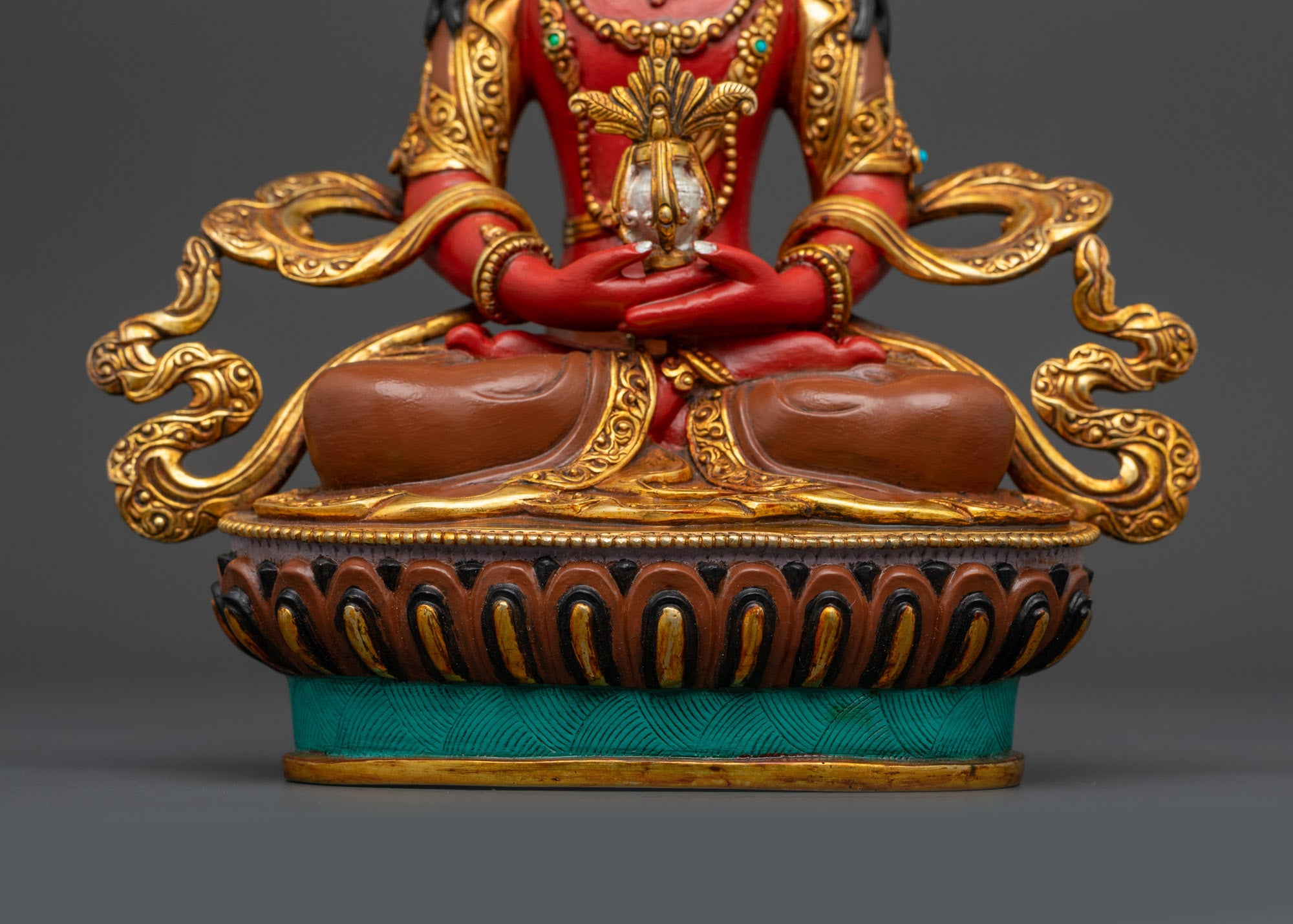 Red Amitayus Meditation Statue for Home Altar | Deity for Longevity