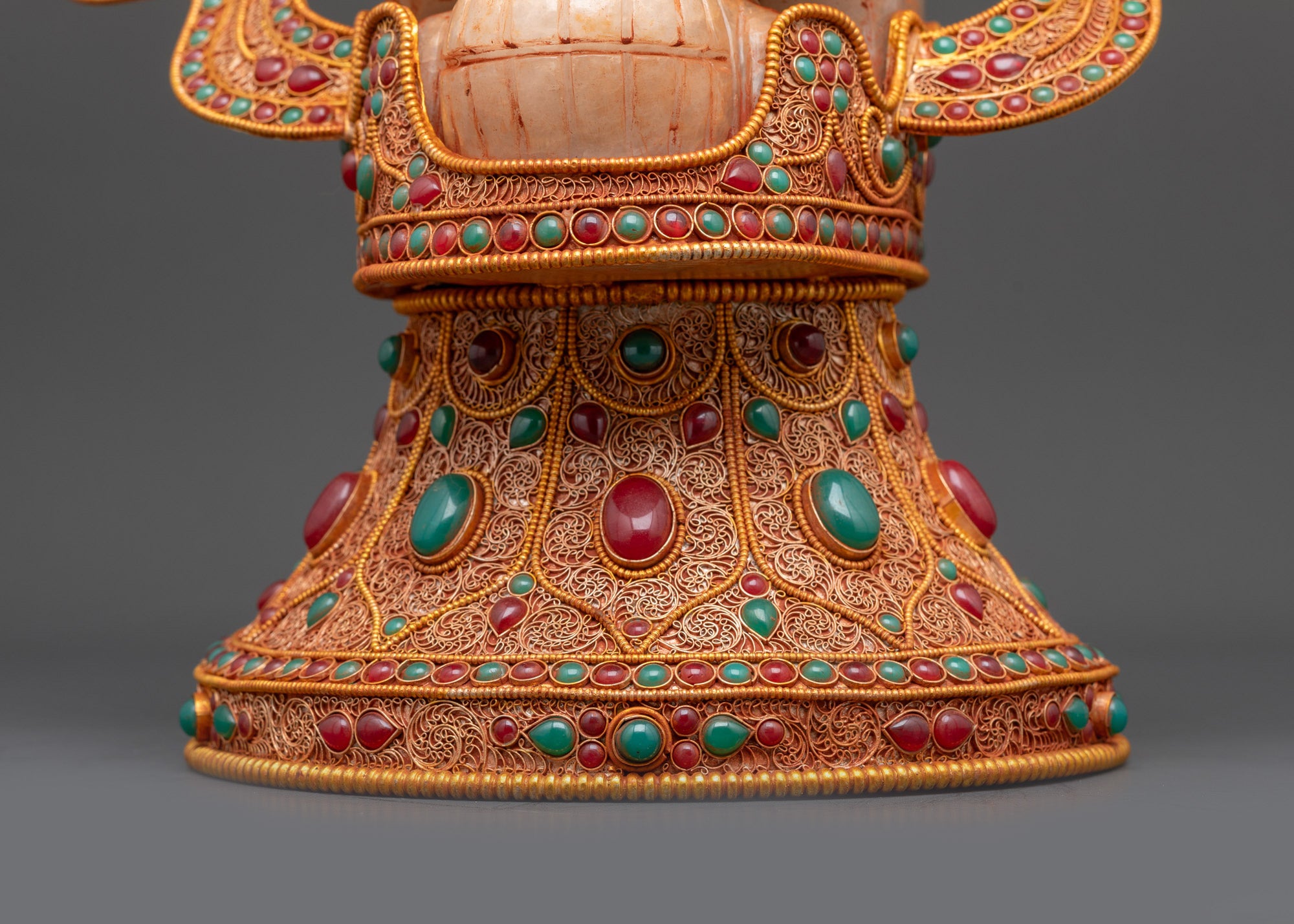 Jeweled Skull Head | Handmade Decor Himalayan Ritual Art Nepal