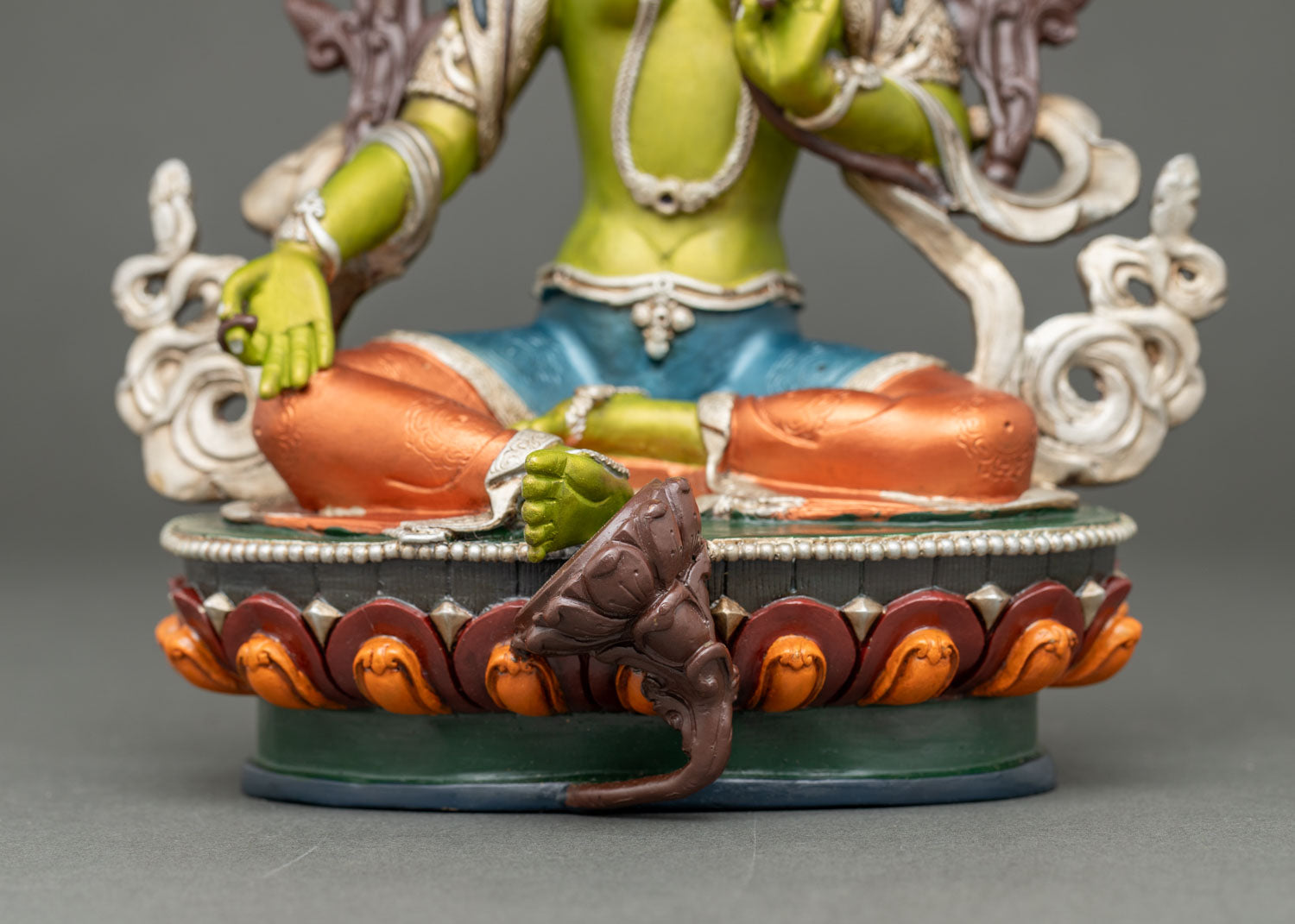 Green Tara Deity Statue | Hand-Painted Buddhist Figurine