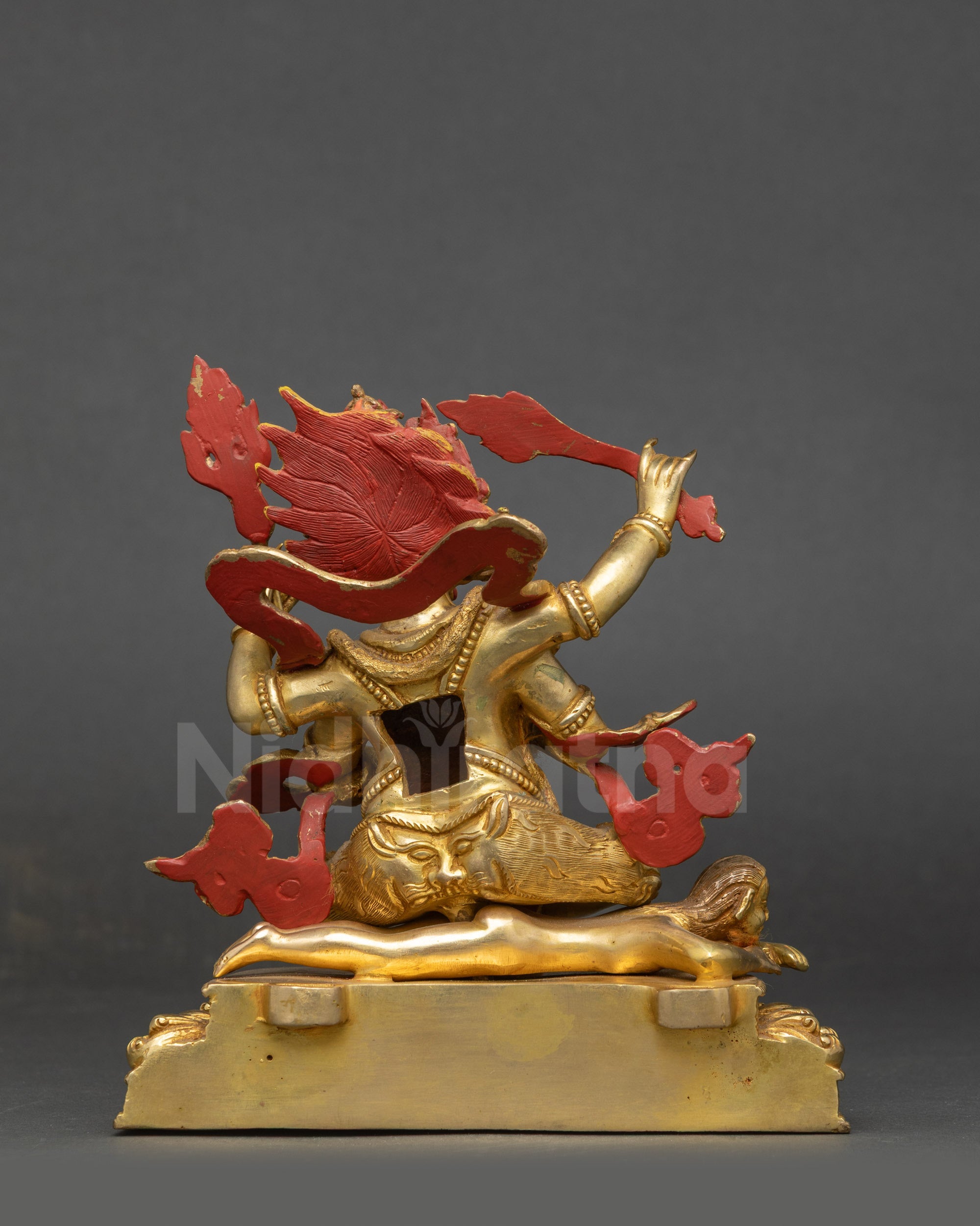 Sacred Chaturbhuja Mahakala Statue | Four-armed Mahakala Sculpture