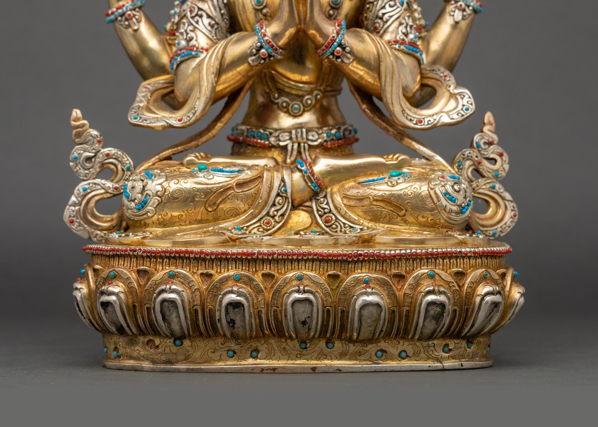 Avalokiteshvara Statue | Four-armed Compassionate Bodhisattva Sculpture