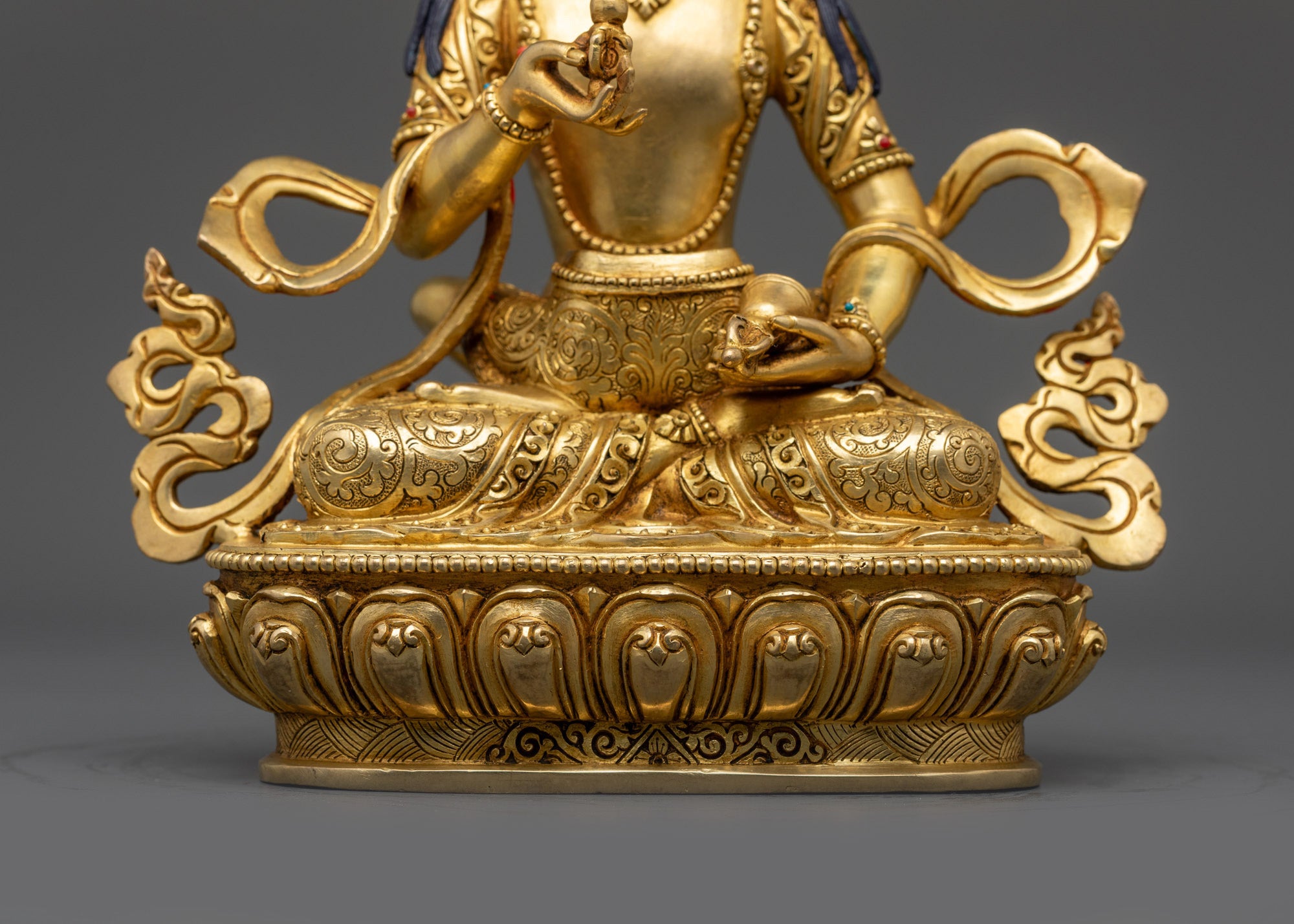 Handmade Dorje Sempa Statue | Gold-Fire Gilded Buddhist Altar Artwork