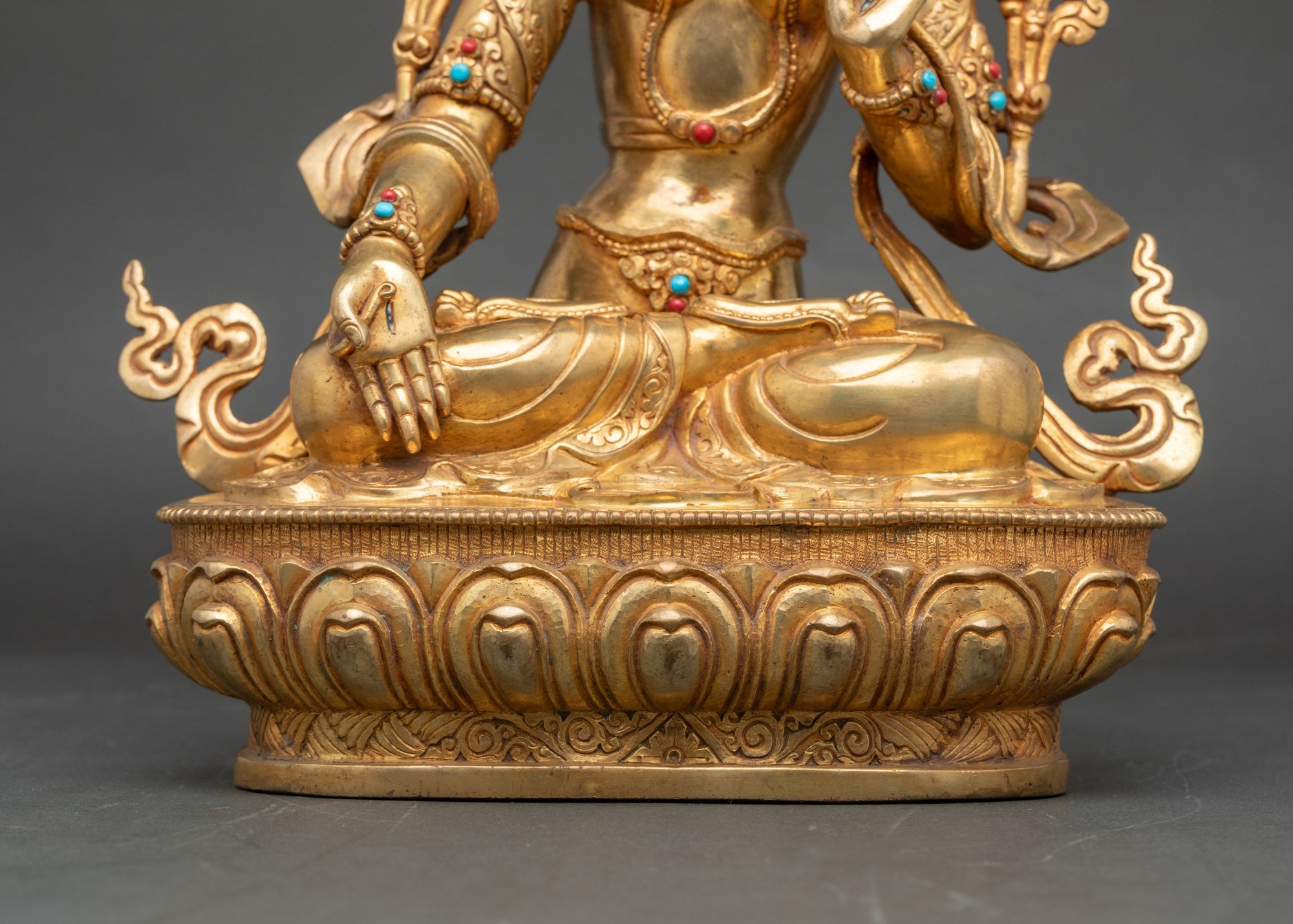 White Tara Blessing Statue | Gold Fire-Gilded Nepalese Buddhist Artwork