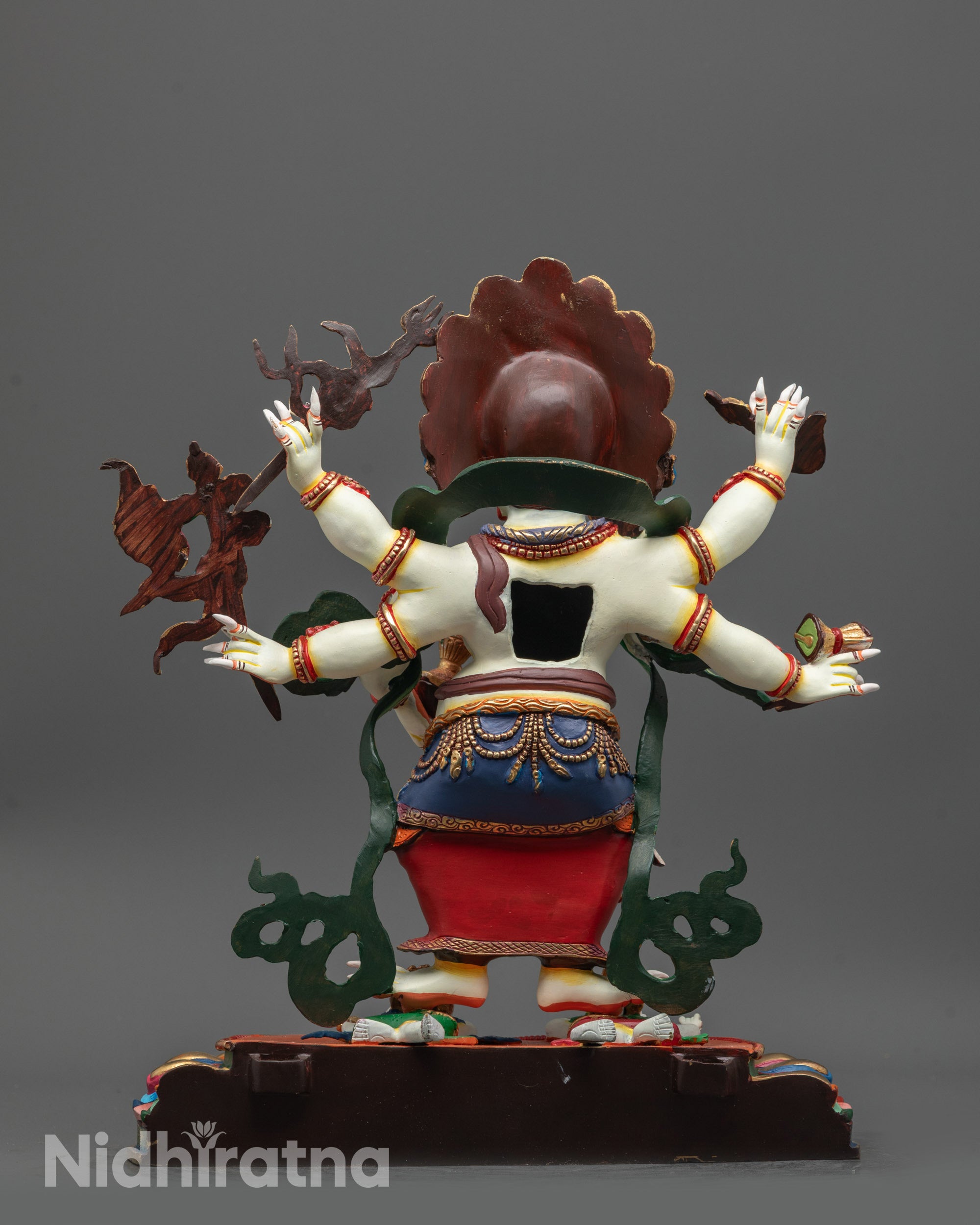Sacred White Mahakala Statue | Vajrayana Buddhist Dharma Protector