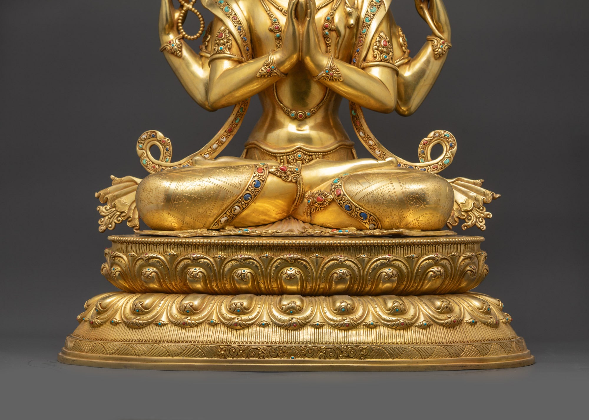 Handcrafted Chenrezig Statue | Four-Armed Bodhisattva Avalokiteshvara Idol