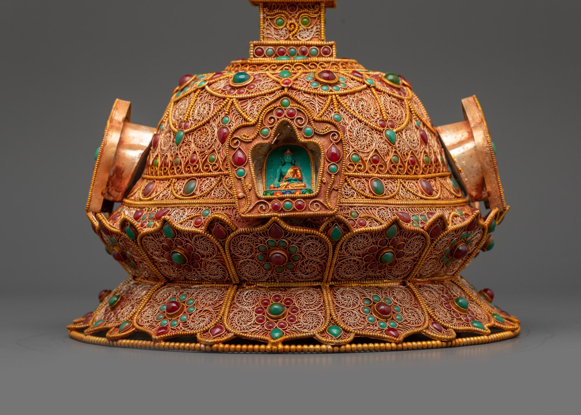 Buy Divine Copper Buddhist Stupa | Himalayan Handcrafted Sacred Relic