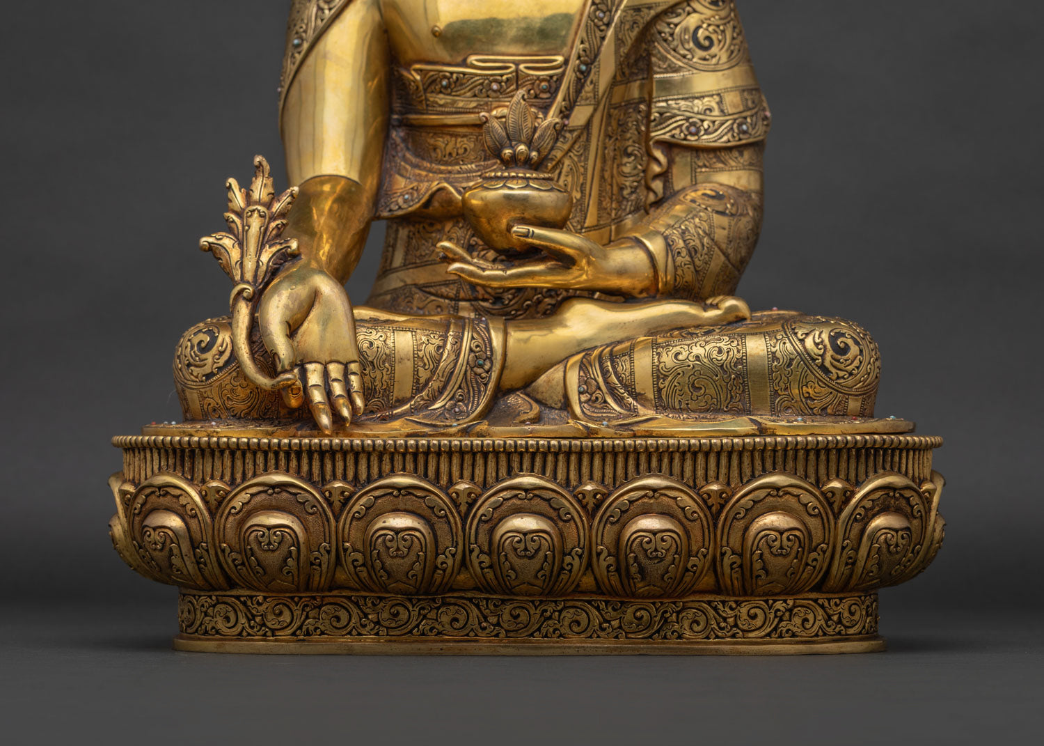 Tibetan Medicine Buddha Copper Statue for Meditation & Healing