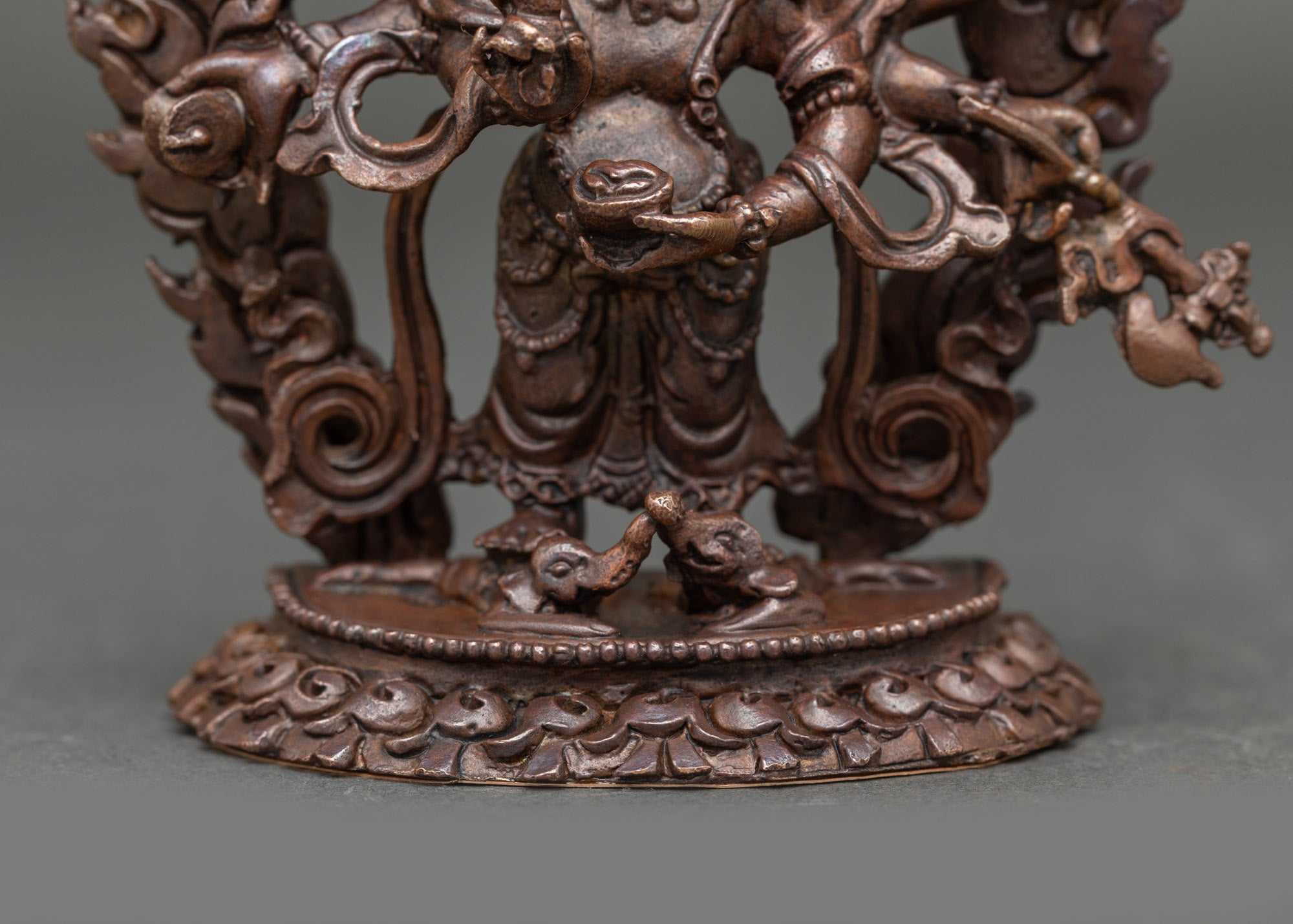 White Mahakala Statue | Dharma Protector Art from Nepal