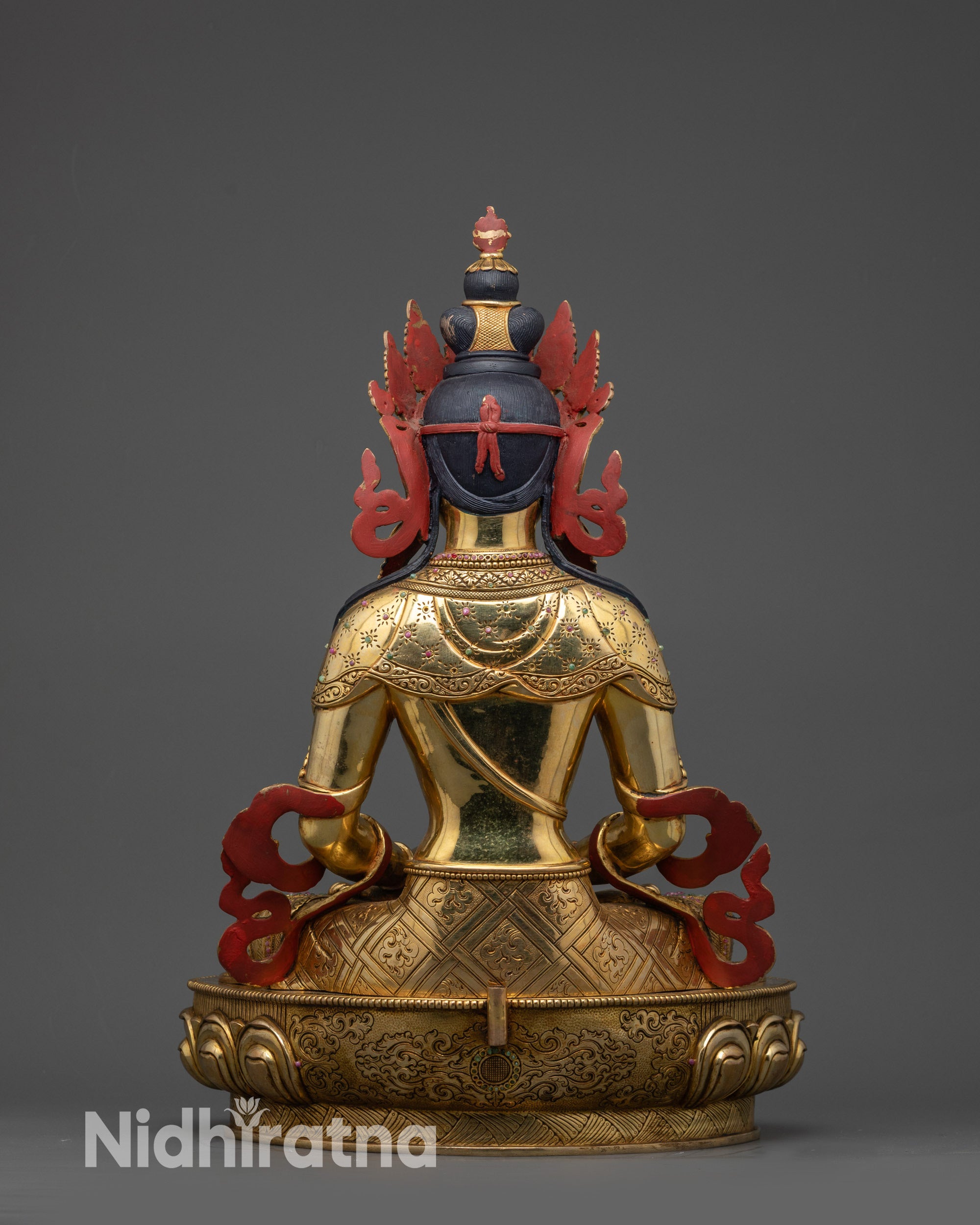 19" Premium Amitayus Statue | Handcrafted Buddha of Longevity Sculpture