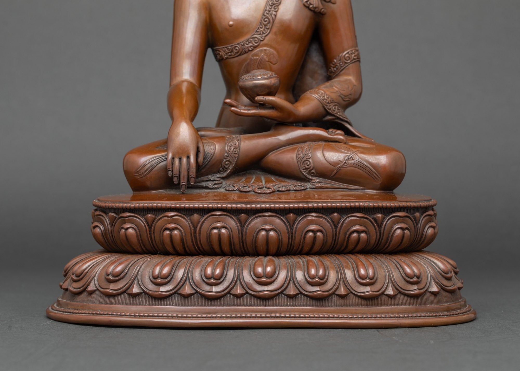 Shakyamuni Buddha Statue | 24K Gold-Faced Nepalese Handcrafted Sculpture