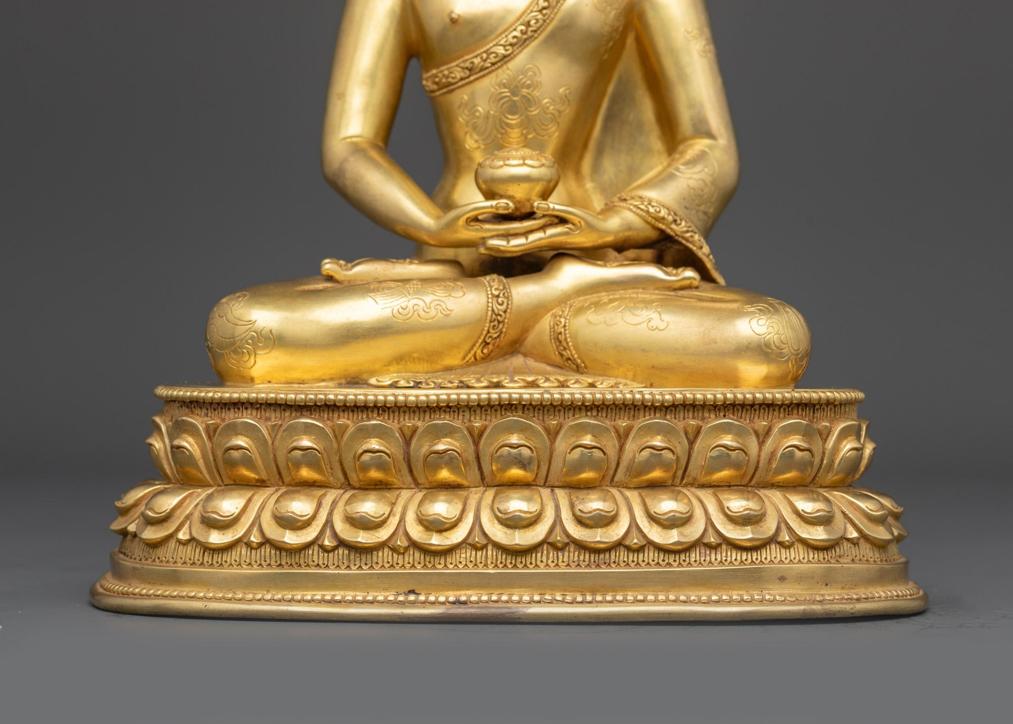 Crowned Amitabha Buddha Statue | Tibetan Sculpture for Longevity