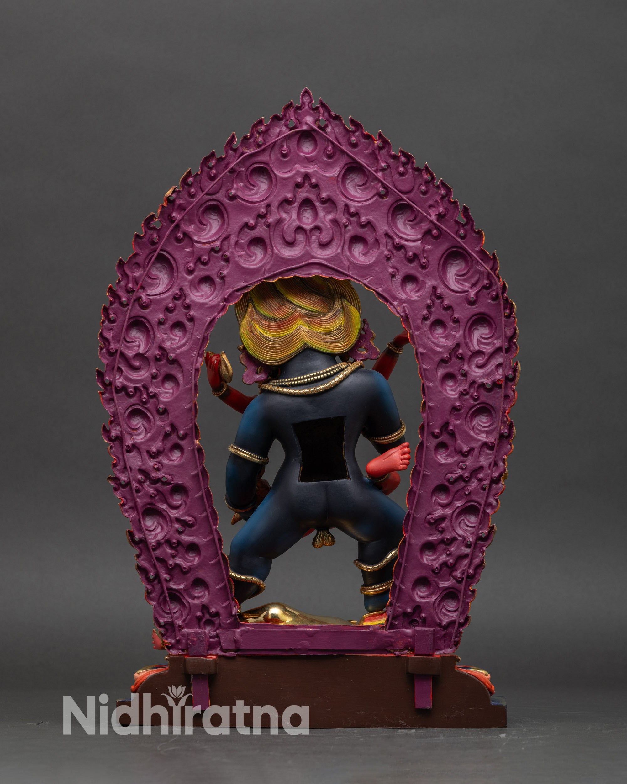 Colorful Black Dzambhala Statue | Protector of Wealth & Prosperity