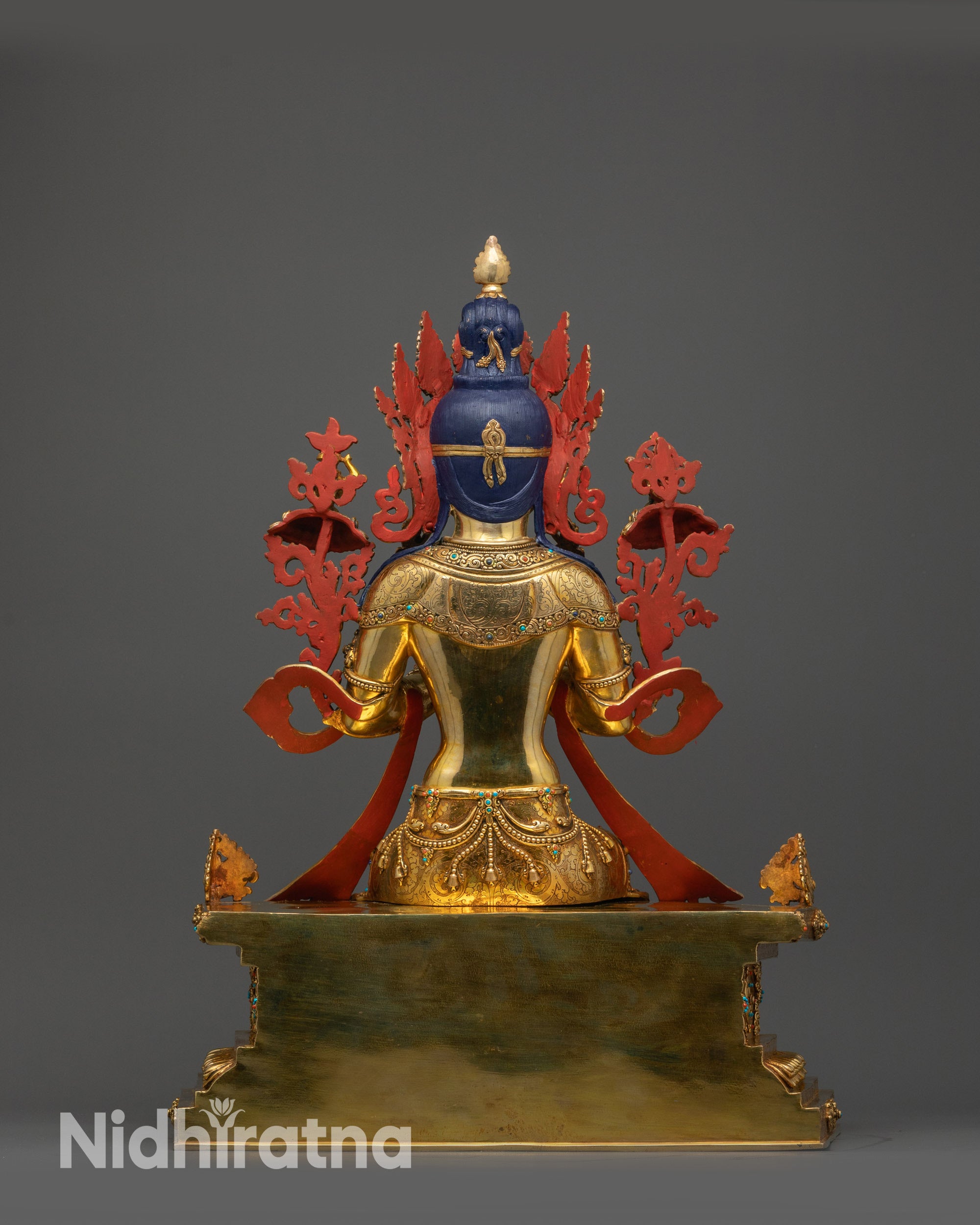 33" Enthroned Maitreya Buddha Statue | Future Buddha Statue from Nepal