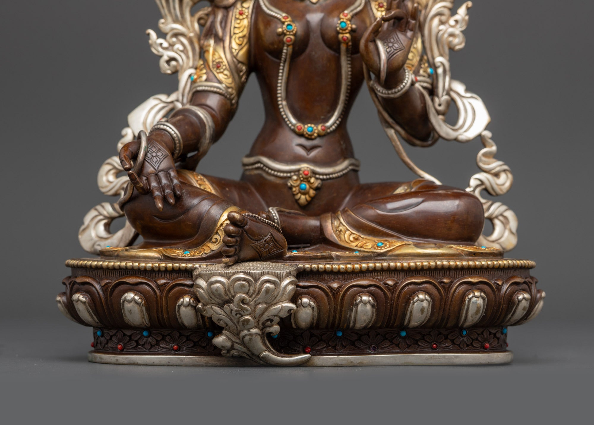 Oxidized Green Tara Sculpture | Authentic Buddhist Goddess Idol