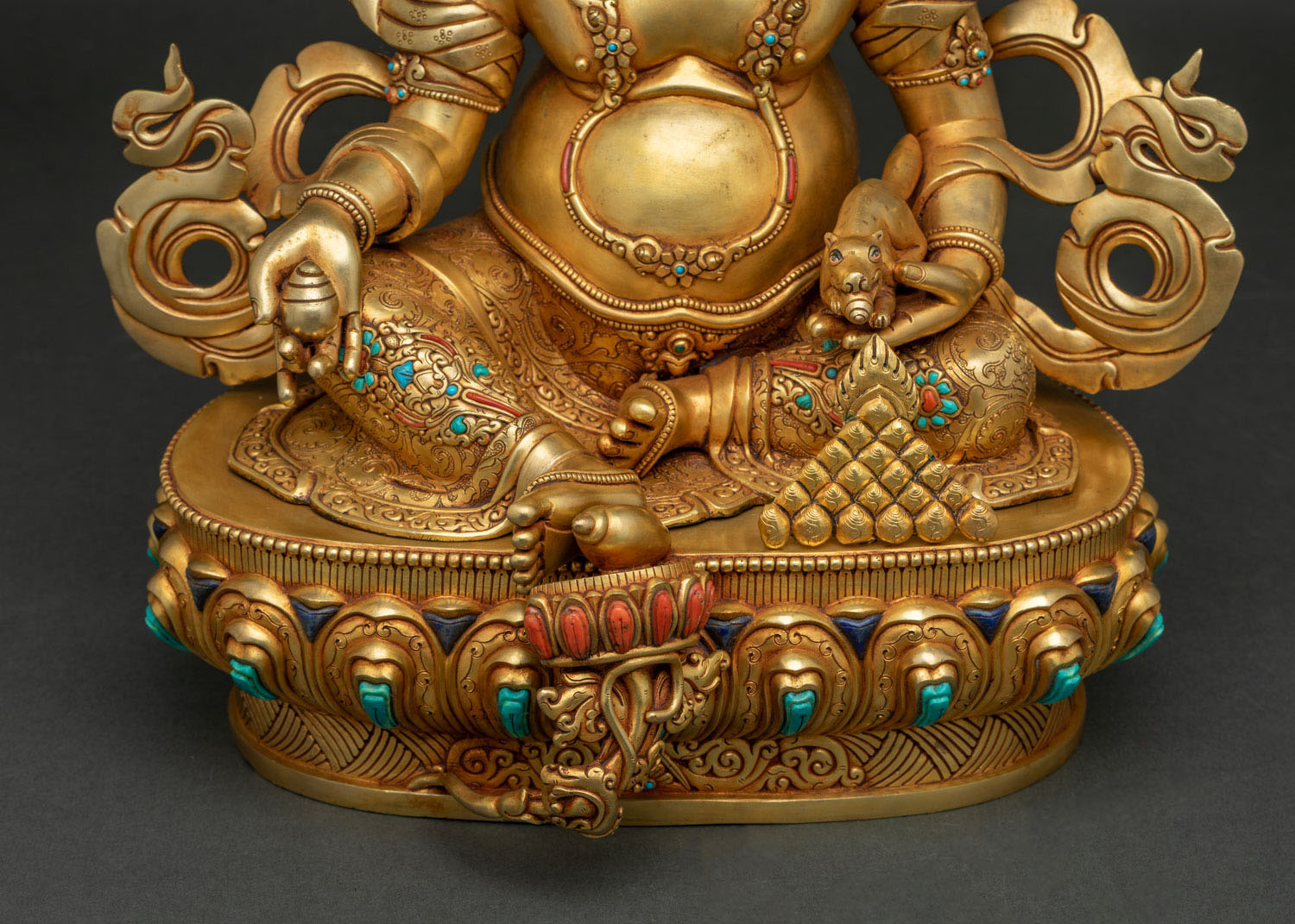 Dzambhala Statue | Wealth Manifesting Buddhist Figurine from Nepal