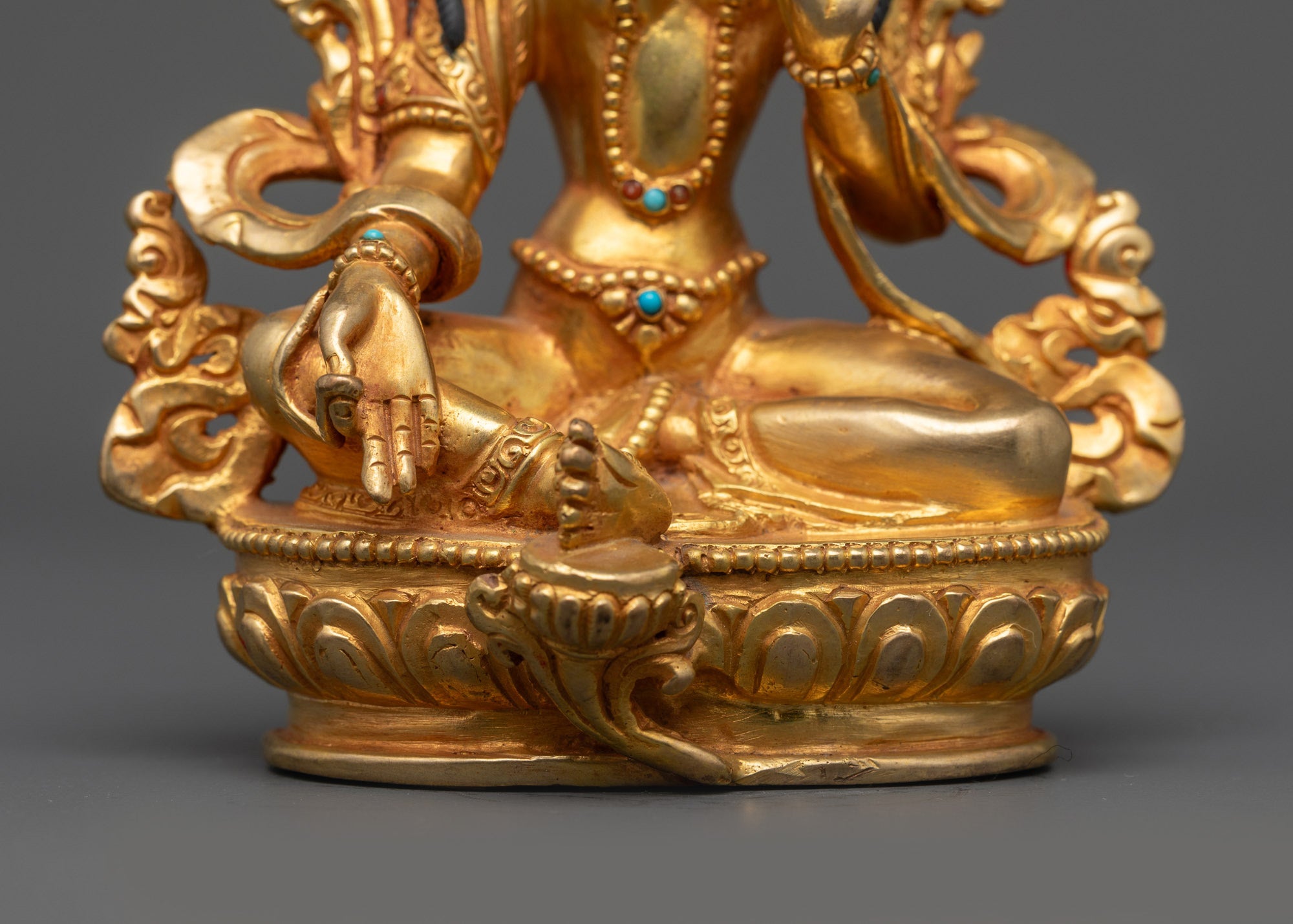 Sacred Green Tara Sculpture | Nepalese Buddhist Statue for Devotion