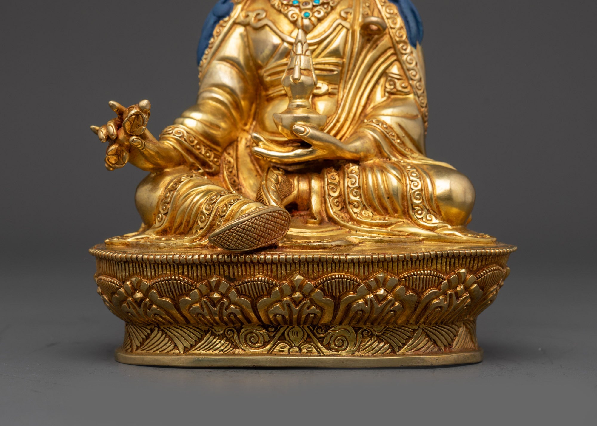Precious Guru Padmasambhava Statue | Hand-Carved Buddhist Artwork