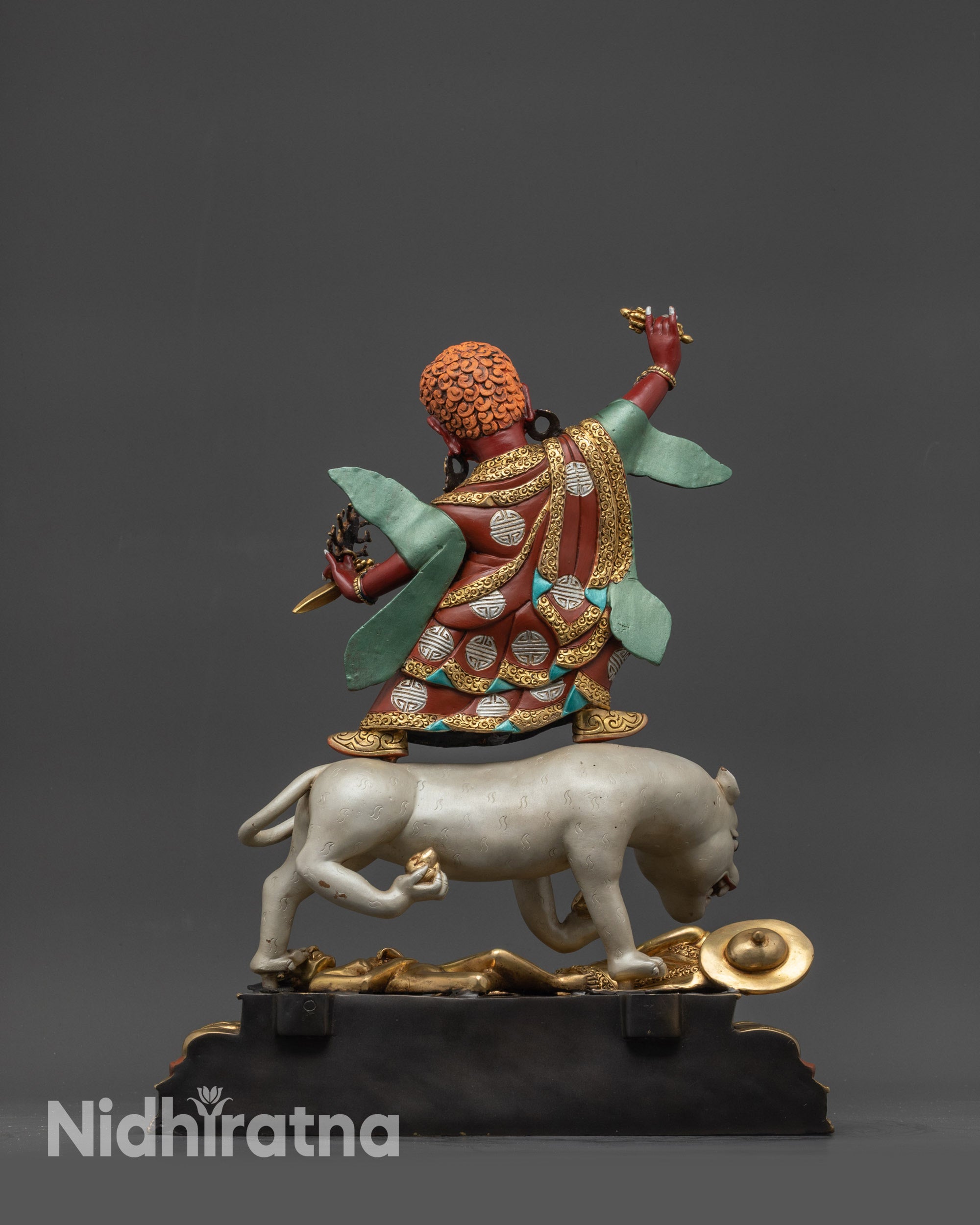 Hand-painted Dorje Drolo Statue | Fierce Deity for Courage and Blessings