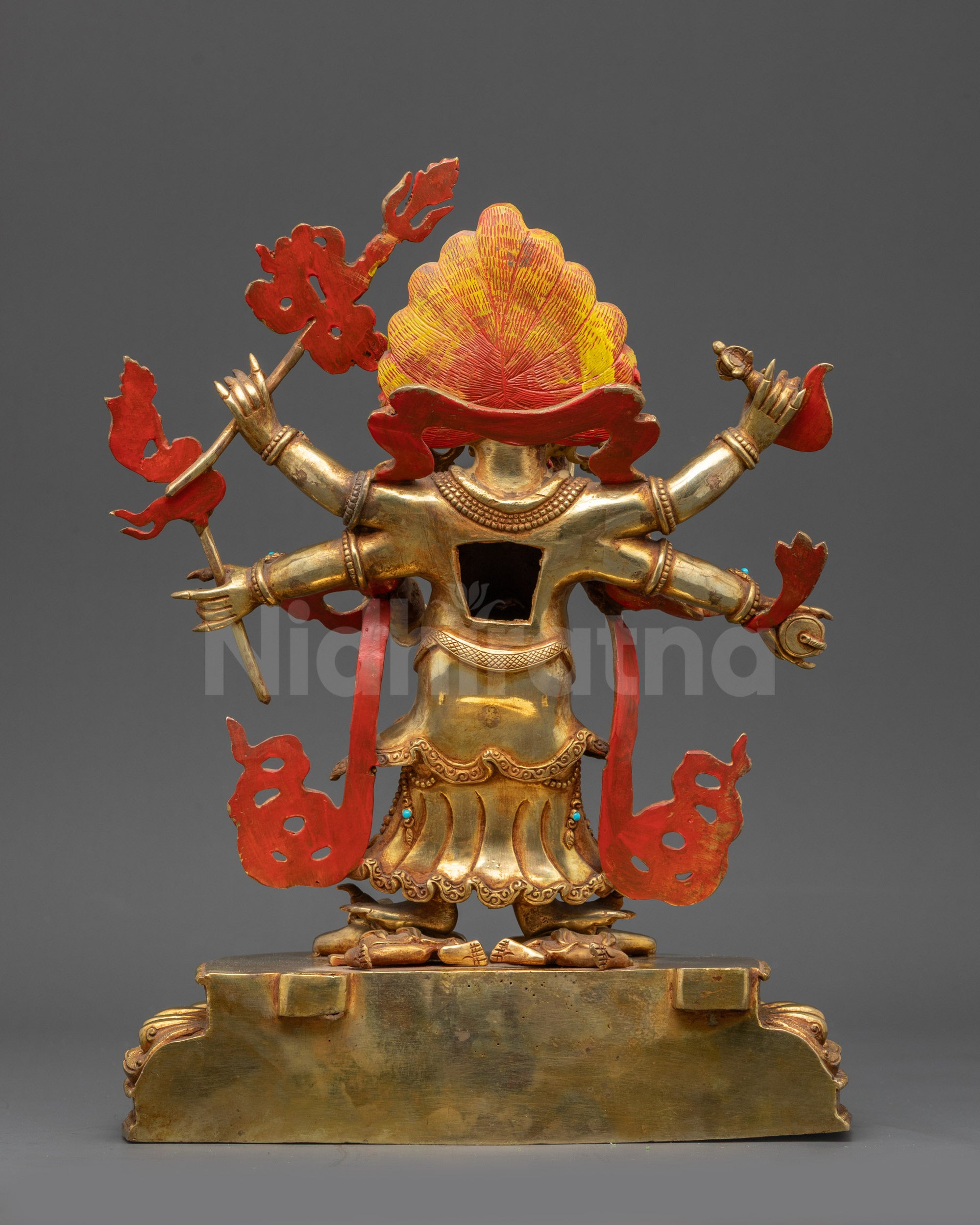 Protector White Mahakala Statue | Tibetan Buddhist Mahakala Idol