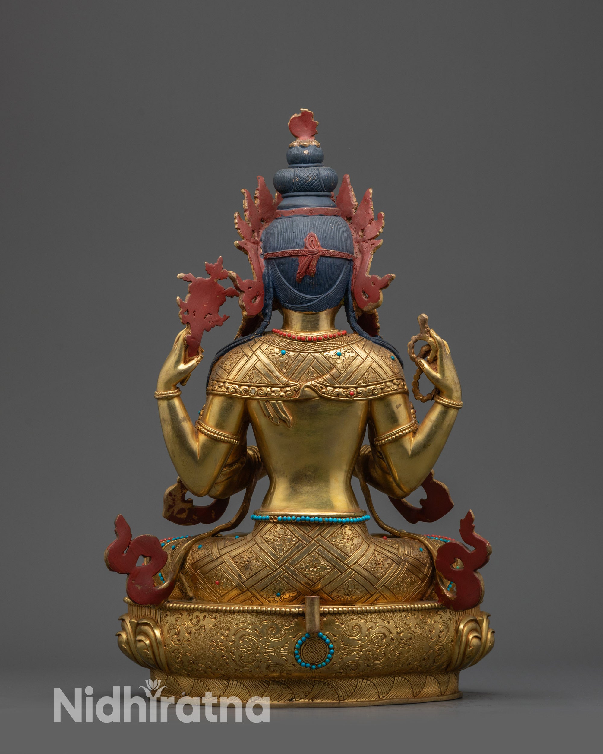 Sacred Avalokiteshvara Chenrezig Statue | Nepalese Bodhisattva Idol