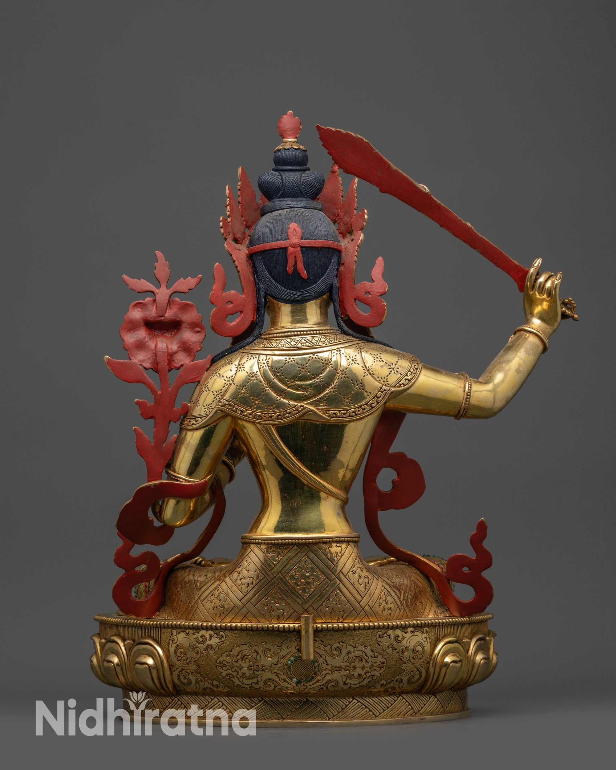 Spiritual Manjushri Statue | Nepalese Embodiment of Wisdom Sculpture