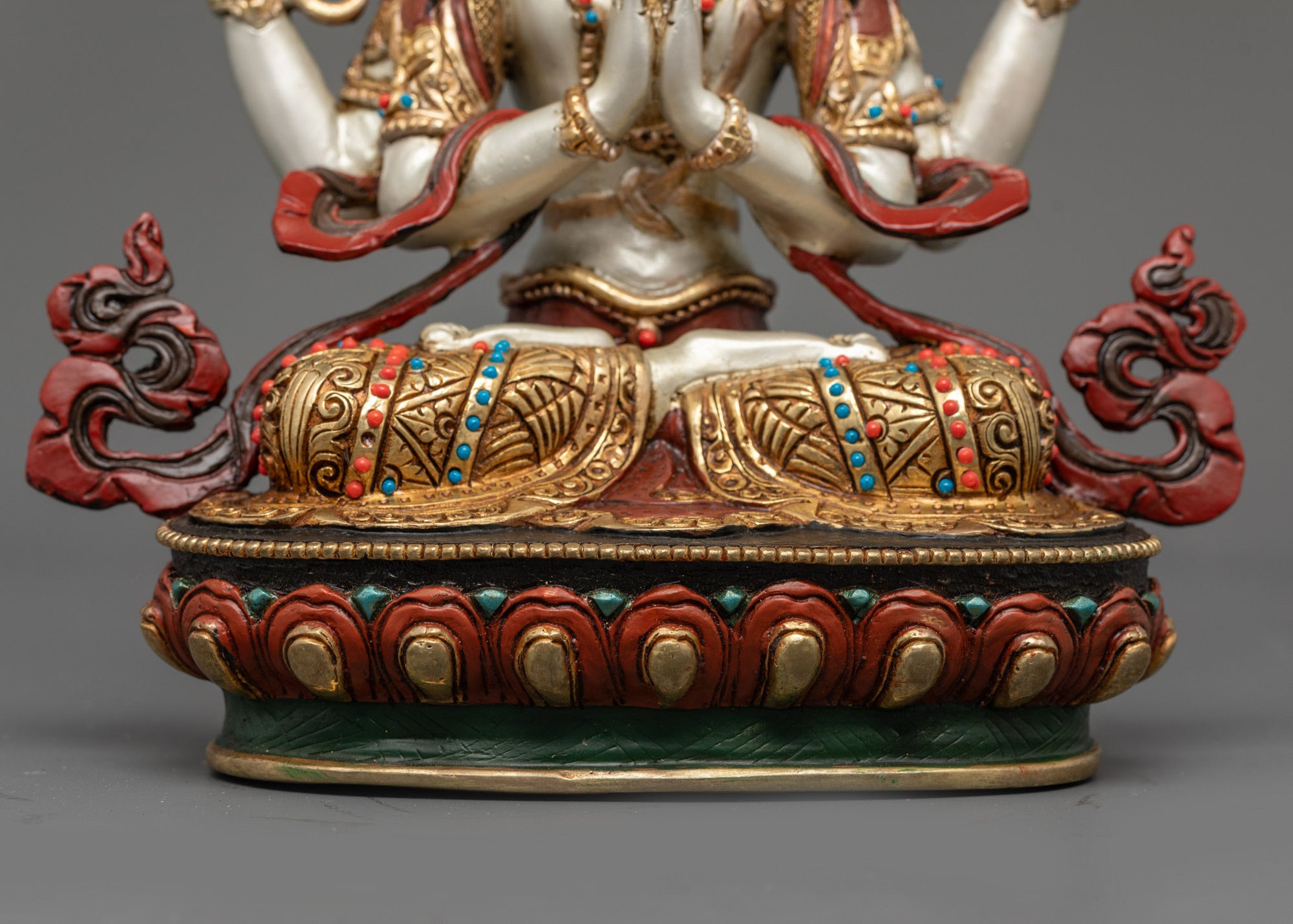 Tibetan Four Armed Handcrafted Chenrezig Statue