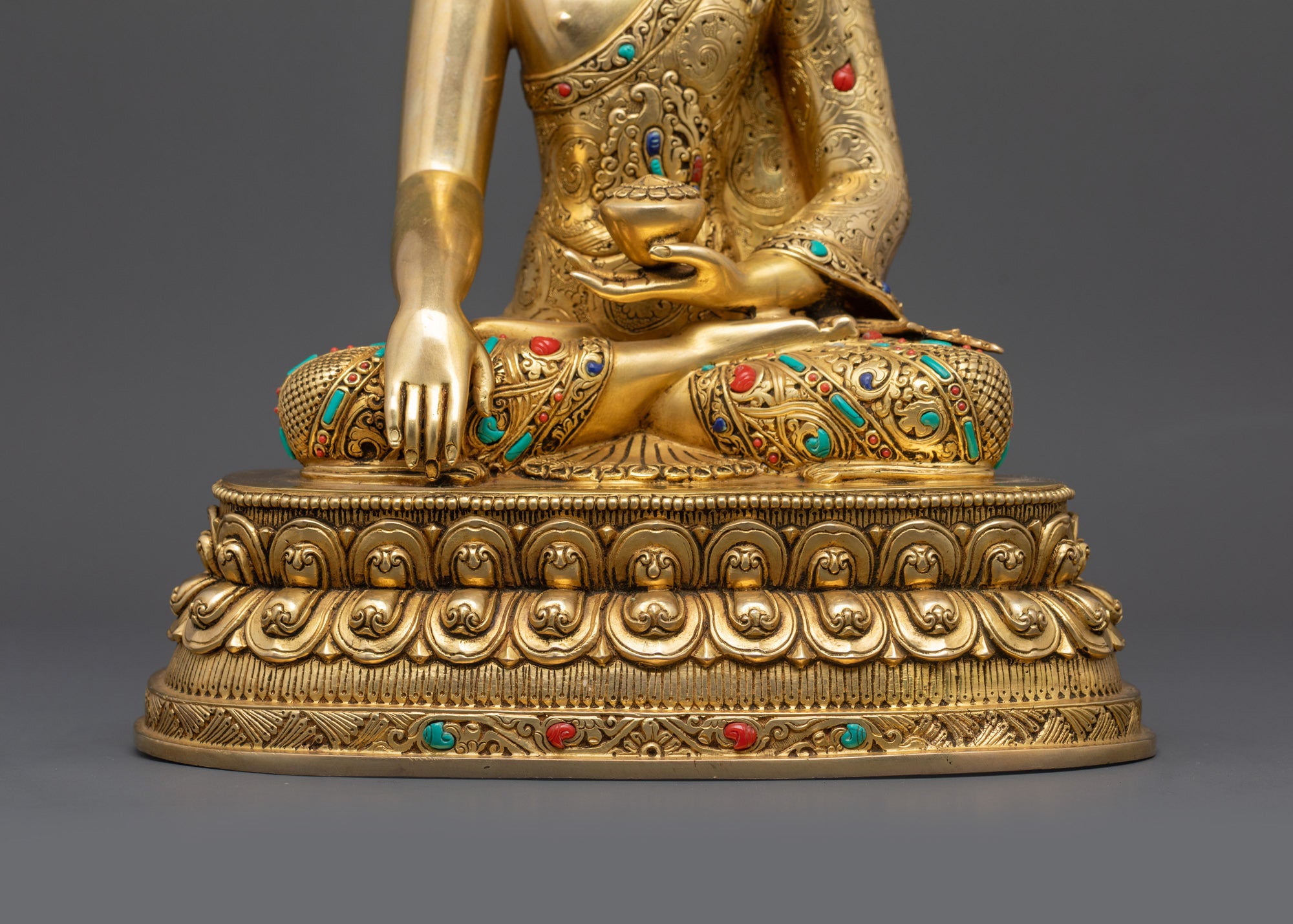 Tibetan Shakyamuni Buddha Statue | Traditional Himalayan Art from Nepal