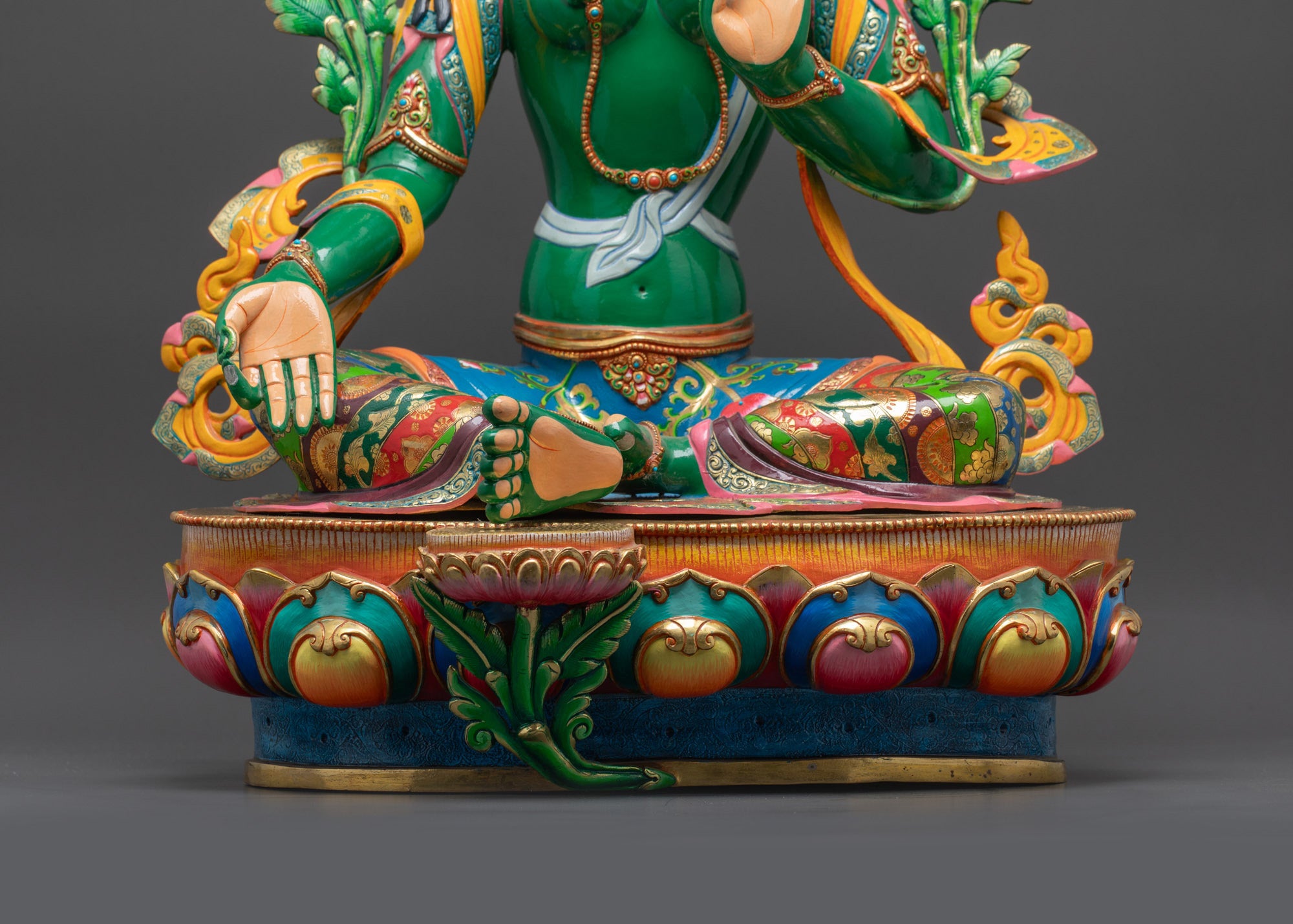 Divine Green Tara Statue | Hand-Carved Buddhist Goddess of Liberation