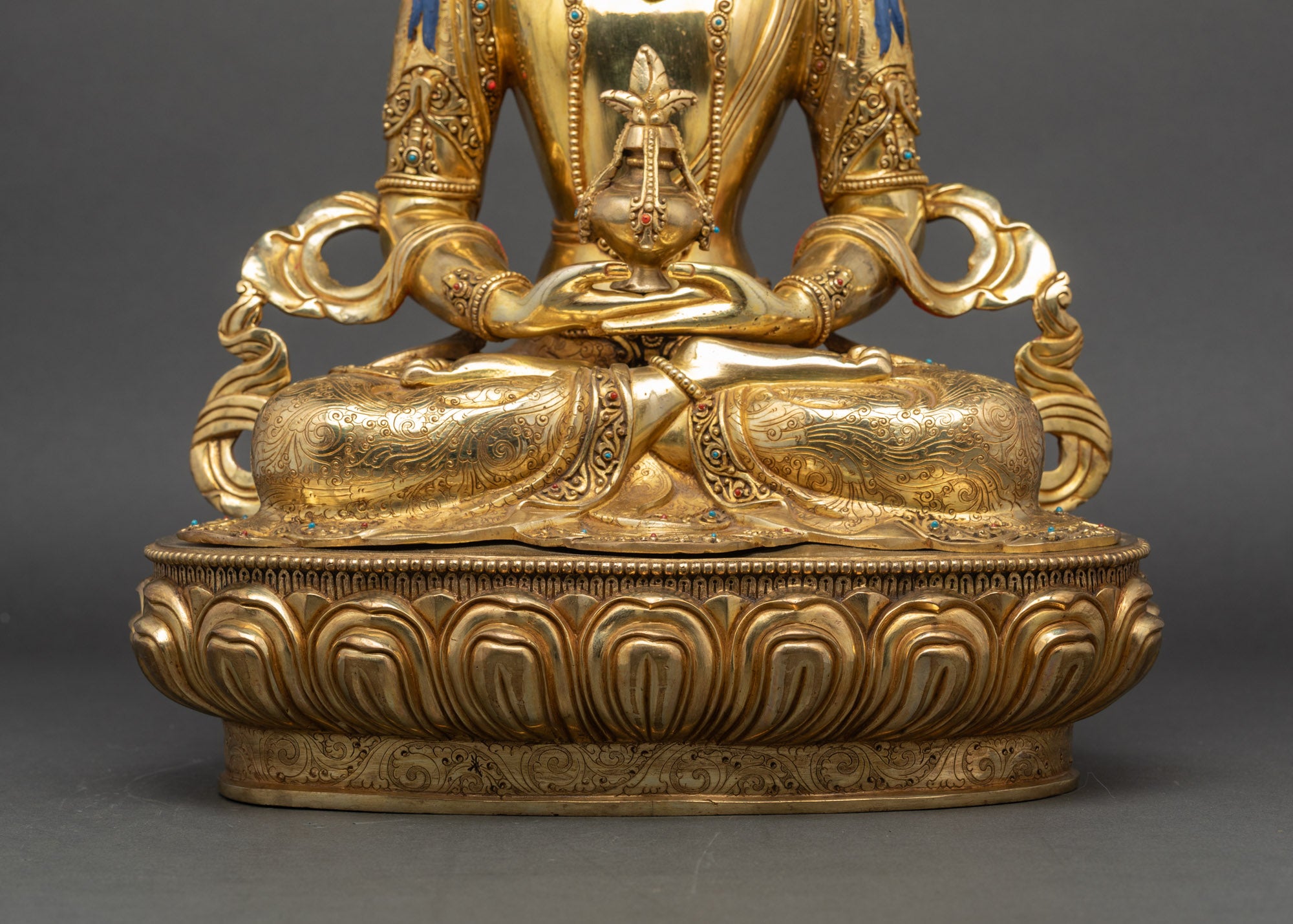 Amitayus Statue | Fire-Gilded Nepalese Buddha of Longevity